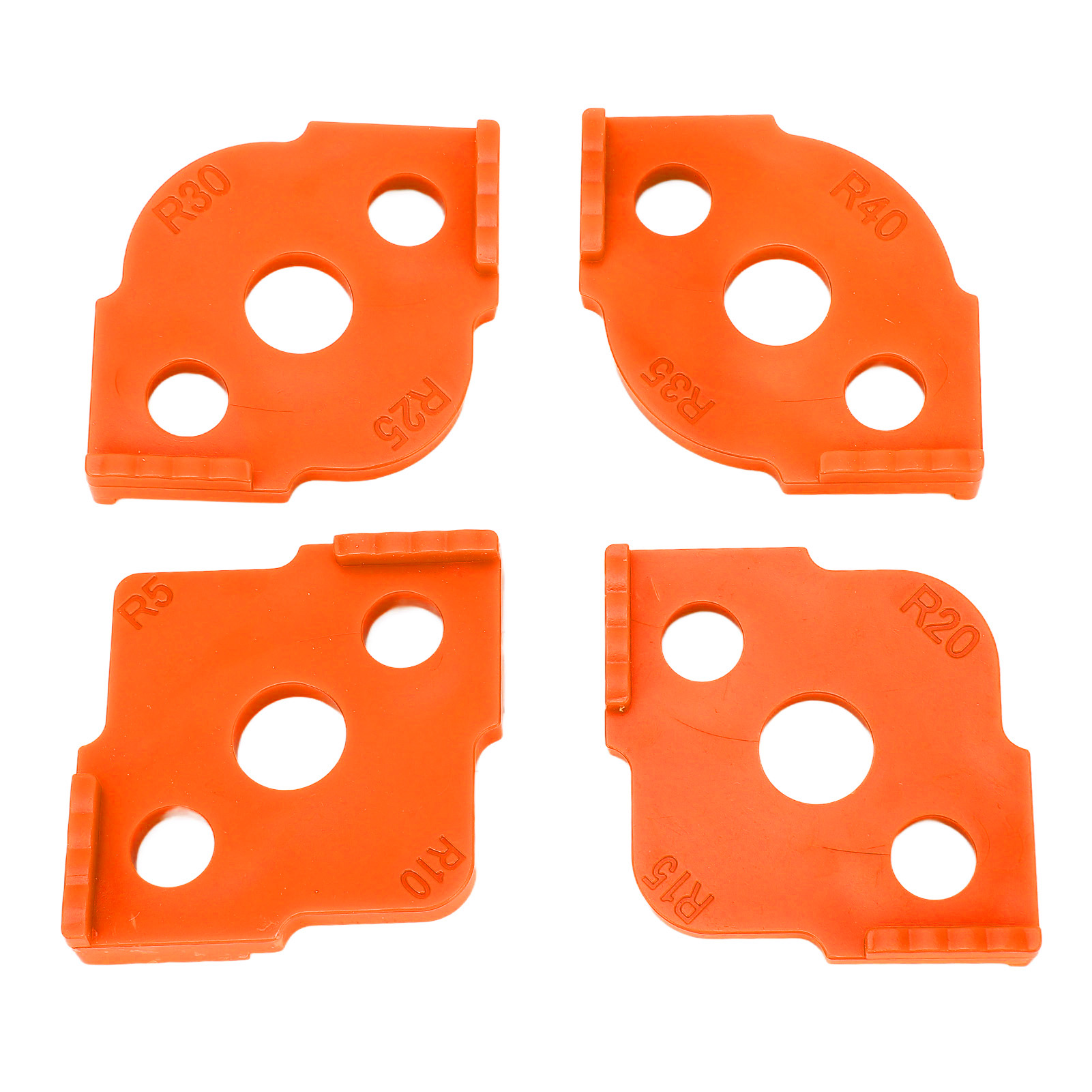 4 Stück R-eckschablonen, Rundwinkel-radius-frässchablone, Abs-holzbearbeitungs-eckpositionierer, Orange
