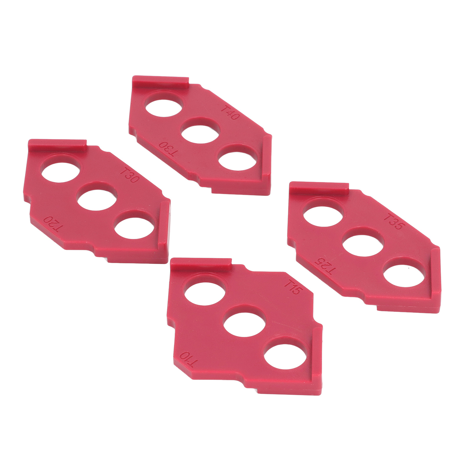 4-teiliges Set C-eckschablonen Für Holzbearbeitungs-fräsen, Schablone Für Gerade Und Abgeschrägte Ecken, Rot