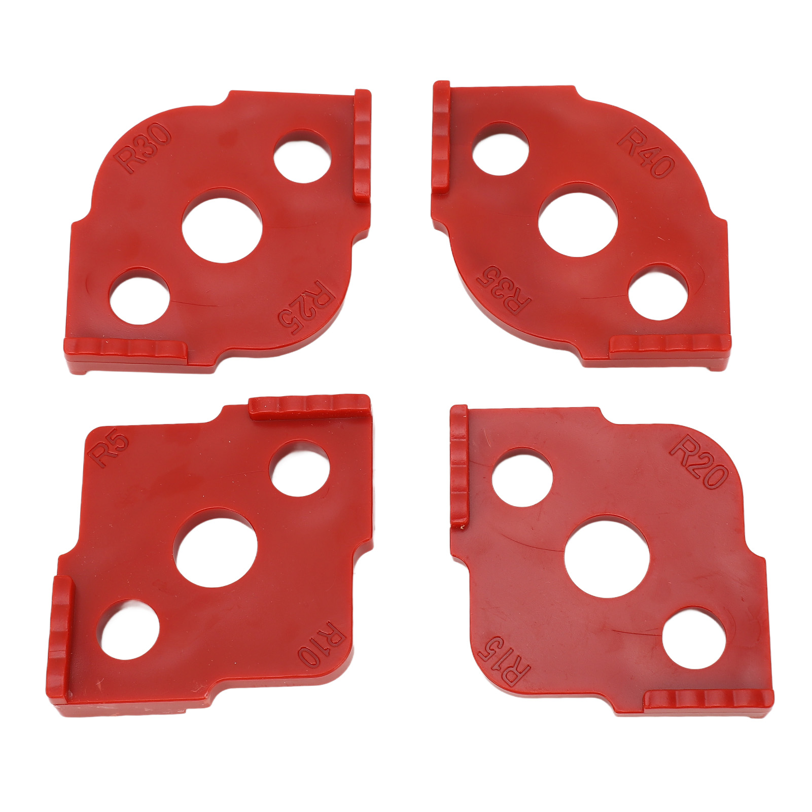 Stück R-eckschablonen, Rundwinkel-radius-frässchablone, Abs-holzbearbeitungs-eckmarkierung, Rot