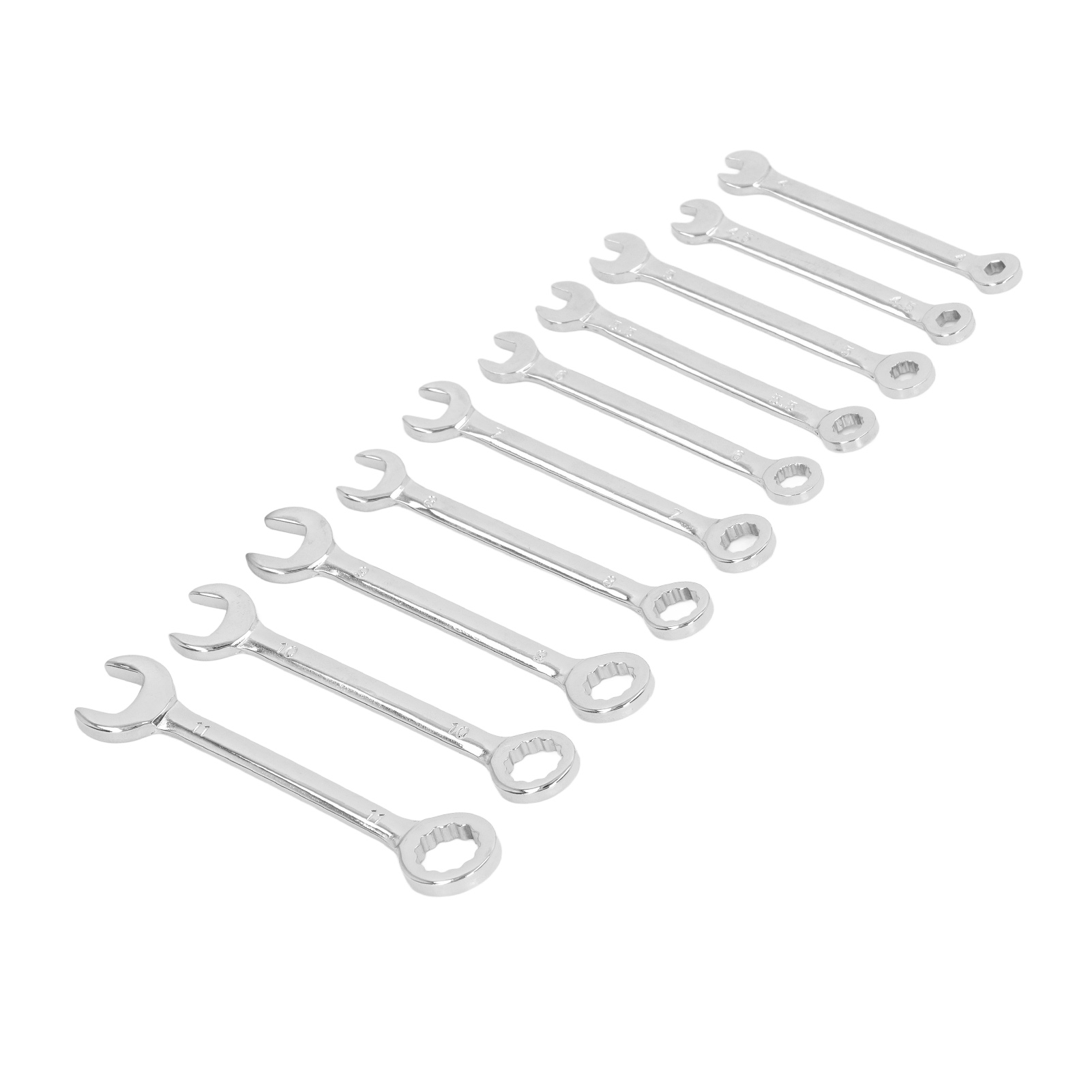 10-teiliges Set Mit 72-zahn-ratschenschlüsseln, 15°-öffnungswinkel, Doppelkopf-kombinationsschlüssel 4–11 Mm