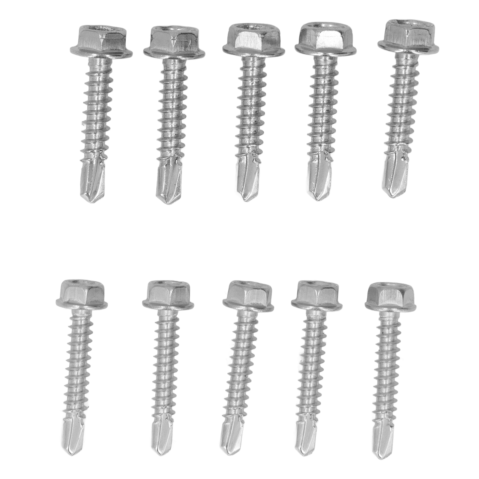 100 Stück Sechskantschrauben Mit Unterlegscheiben, Selbstschneidende Schrauben Aus Edelstahl 304, Sortiment 4,2 X 25 Mm, 4,8 X 25 Mm
