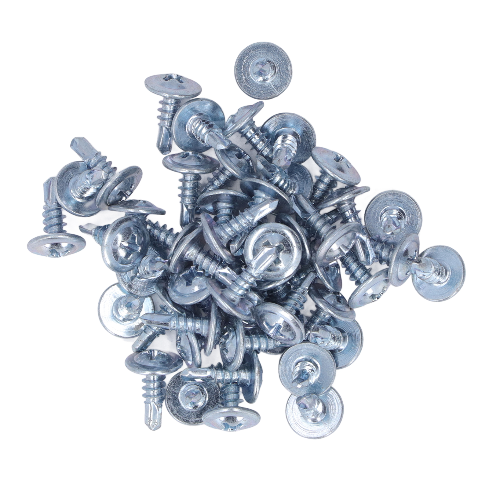 50-teiliges Set Rundkopf-bohrschrauben Aus Verzinktem Kohlenstoffstahl Mit Unterlegscheibe (4,2 X 13 Mm)