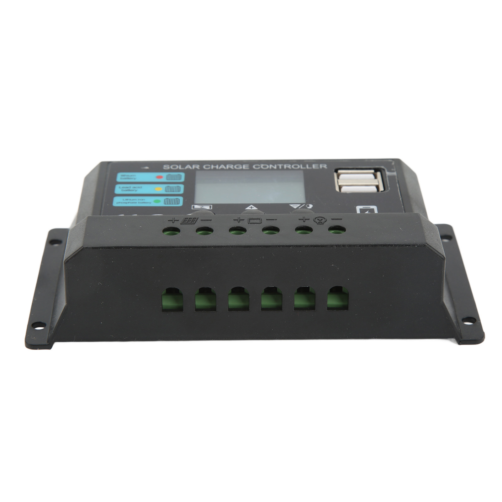 Lcd-display-solarpanel-laderegler, Photovoltaik-laderegler 12 V/24 V, Selbstadaptierend, Schwarz, 30 A