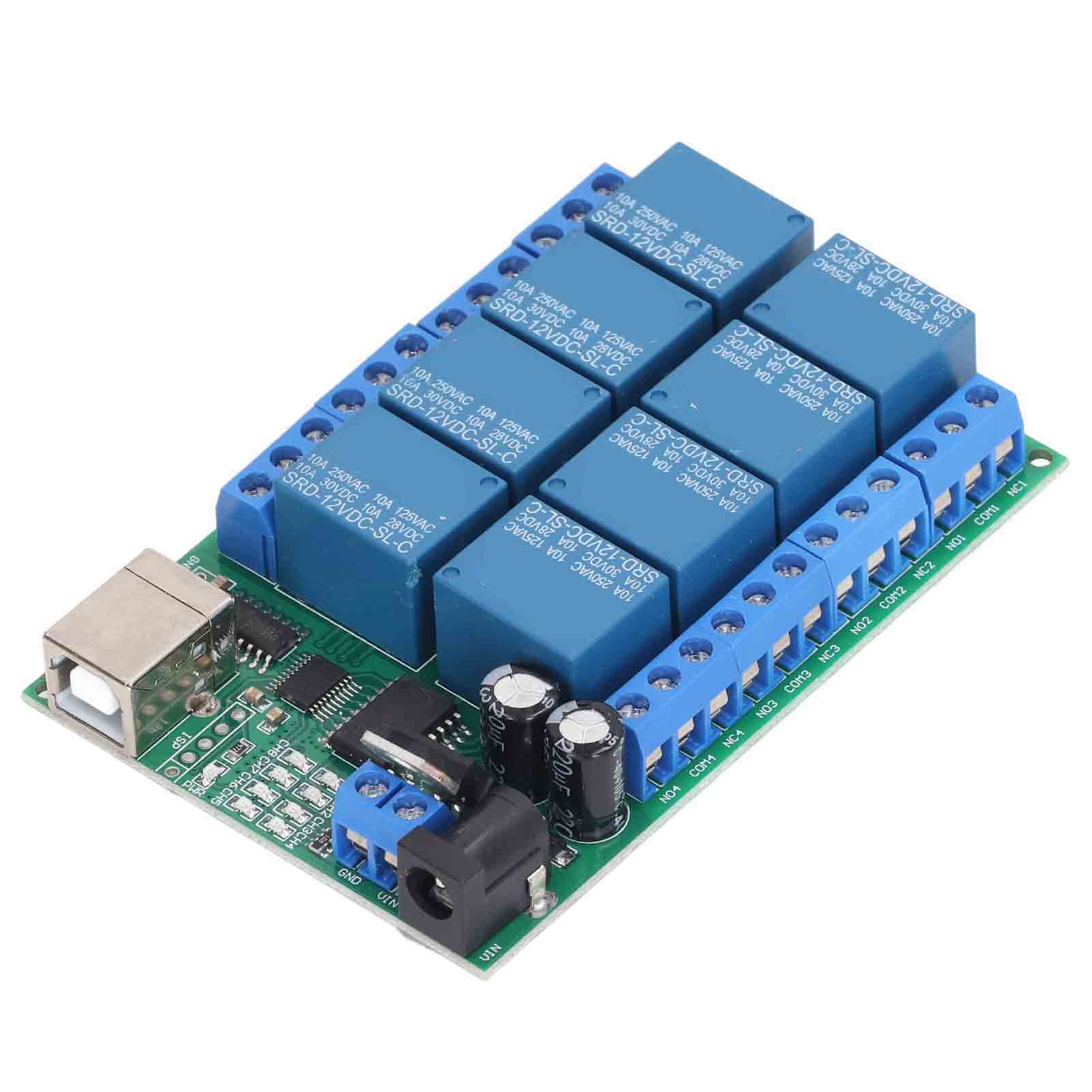 8-kanal-relaismodul Dc12v Uart-seriell-port-schalter Sps-motor-led-computer-fernbedienung Multifunktions-usb-controller