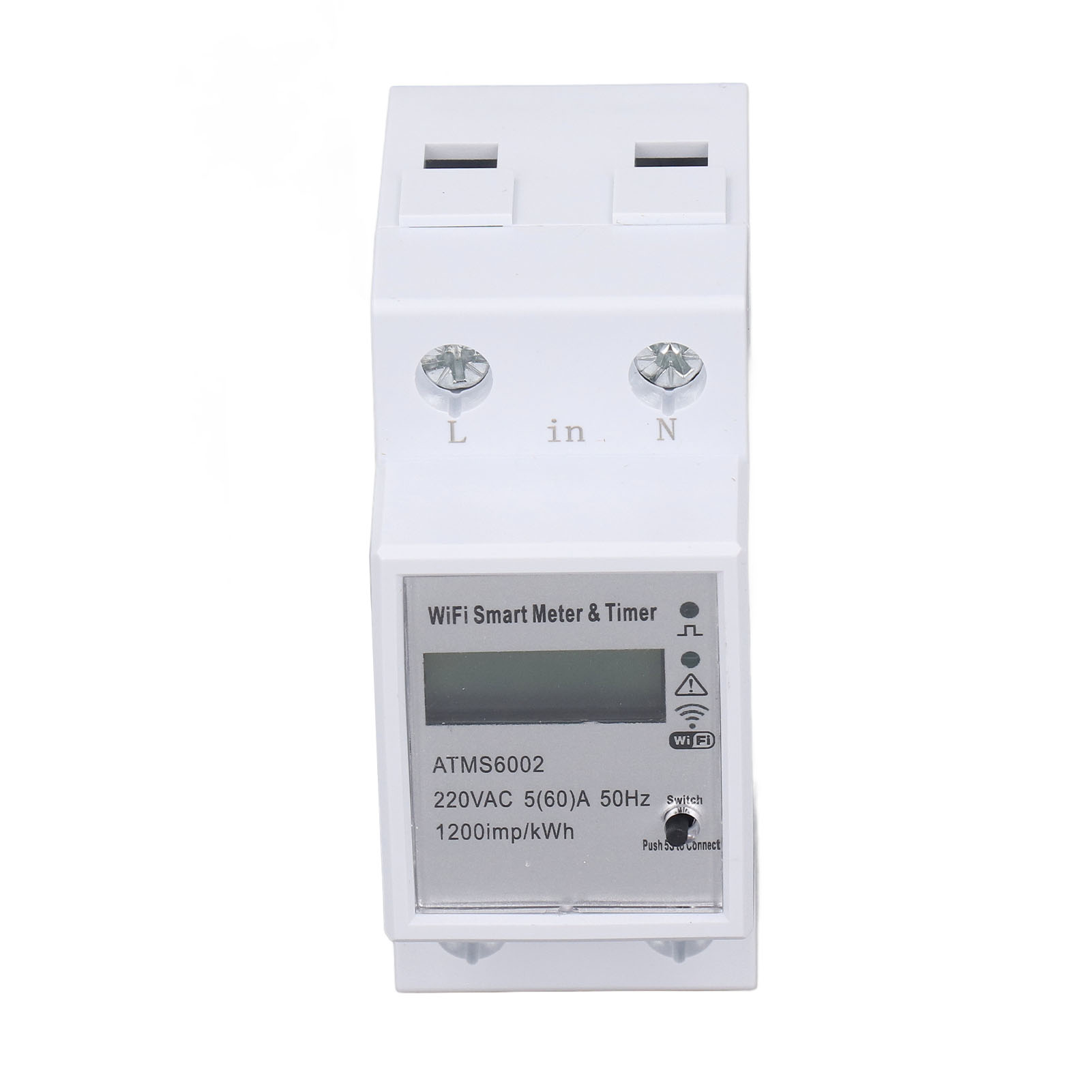 Intelligenter Wlan-stromzähler, Energiemonitor, Schalter, Einphasig, Führungsschiene, 2-polig, Ac 220 V