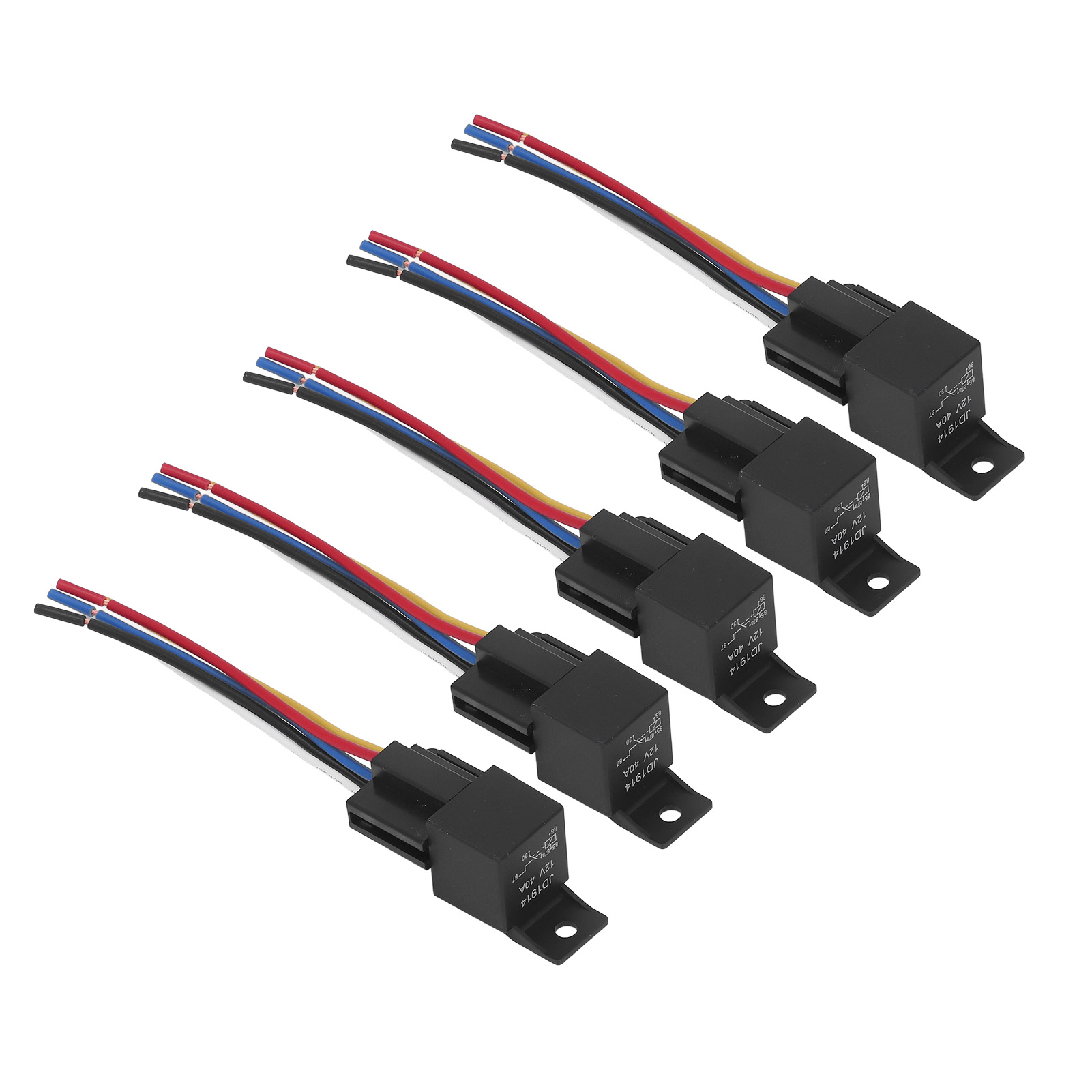 5 Stück Kfz-relais, 5-polig, Kupfer, Abs-gehäuse, Stabile Und Saubere Verbindung, 12 V, 40 A