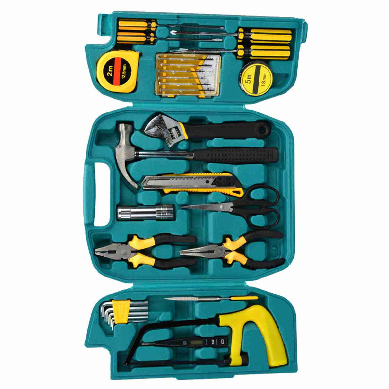 27-teiliges Gelb-schwarzes Ratschenwerkzeug-set, Robustes, Hochglanzpoliertes, Formbares Gusseisen, Autoreparatur- Und Haushaltswerkzeug-set