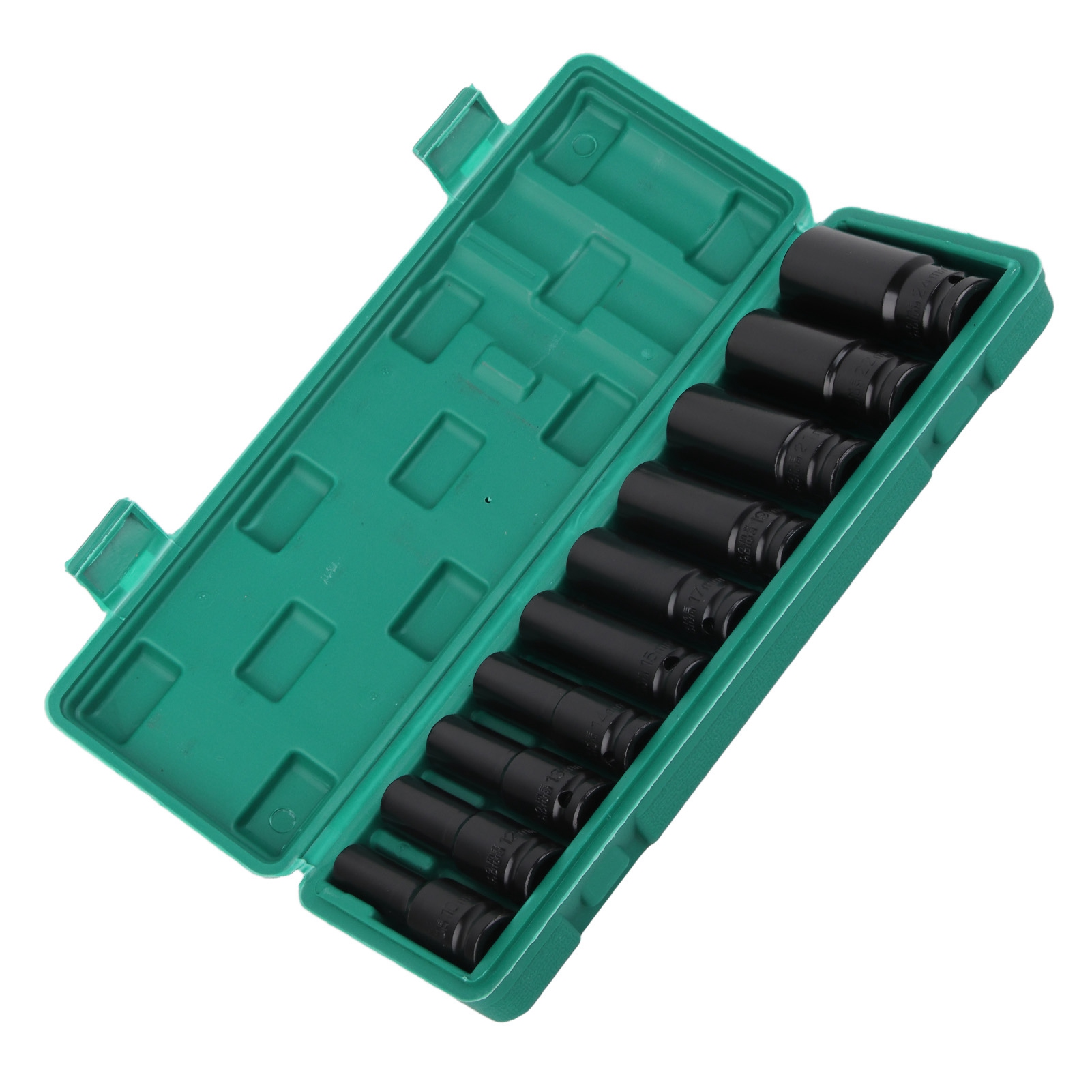10-teiliges Schwarzes Steckschlüssel-set Für Elektrische Schraubenschlüssel, Robuster Steckschlüssel Aus Kohlenstoffstahl, 1/2-zoll-steckschlüsselsatz