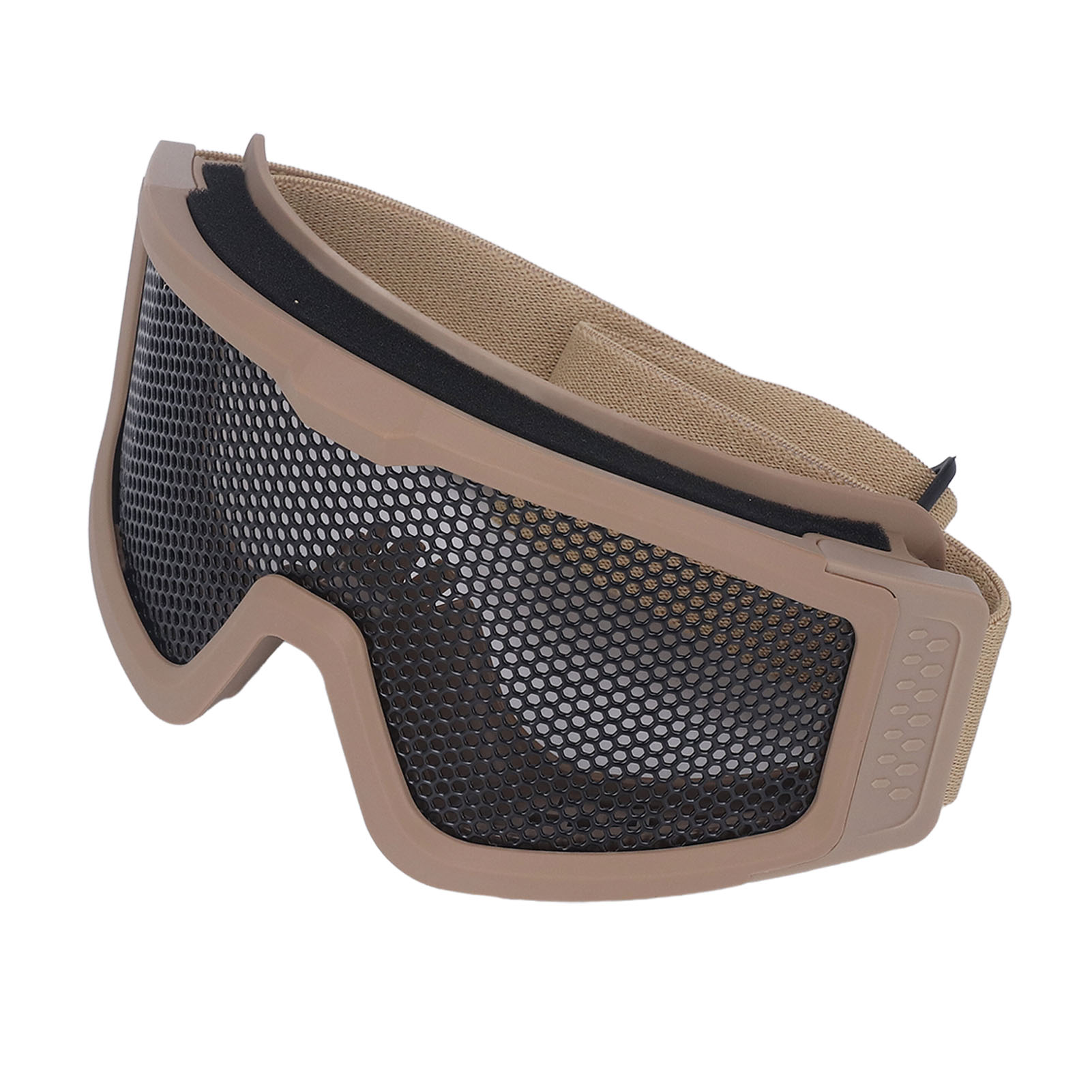 Atmungsaktive, Stoßfeste Schutzbrille Aus Eisengewebe Mit Muster, Wind- Und Sanddicht, Für Militär, Cs- Und Outdoor-spielefans, Khaki