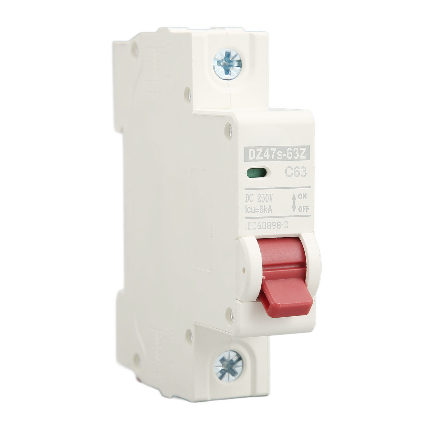 Dc-miniatur-leistungsschalter 1-polig 63a Din-schienenmontage Dc250v 6000a Abschaltvermögen Dz47s 63z C63 Für Solar-pv-systeme