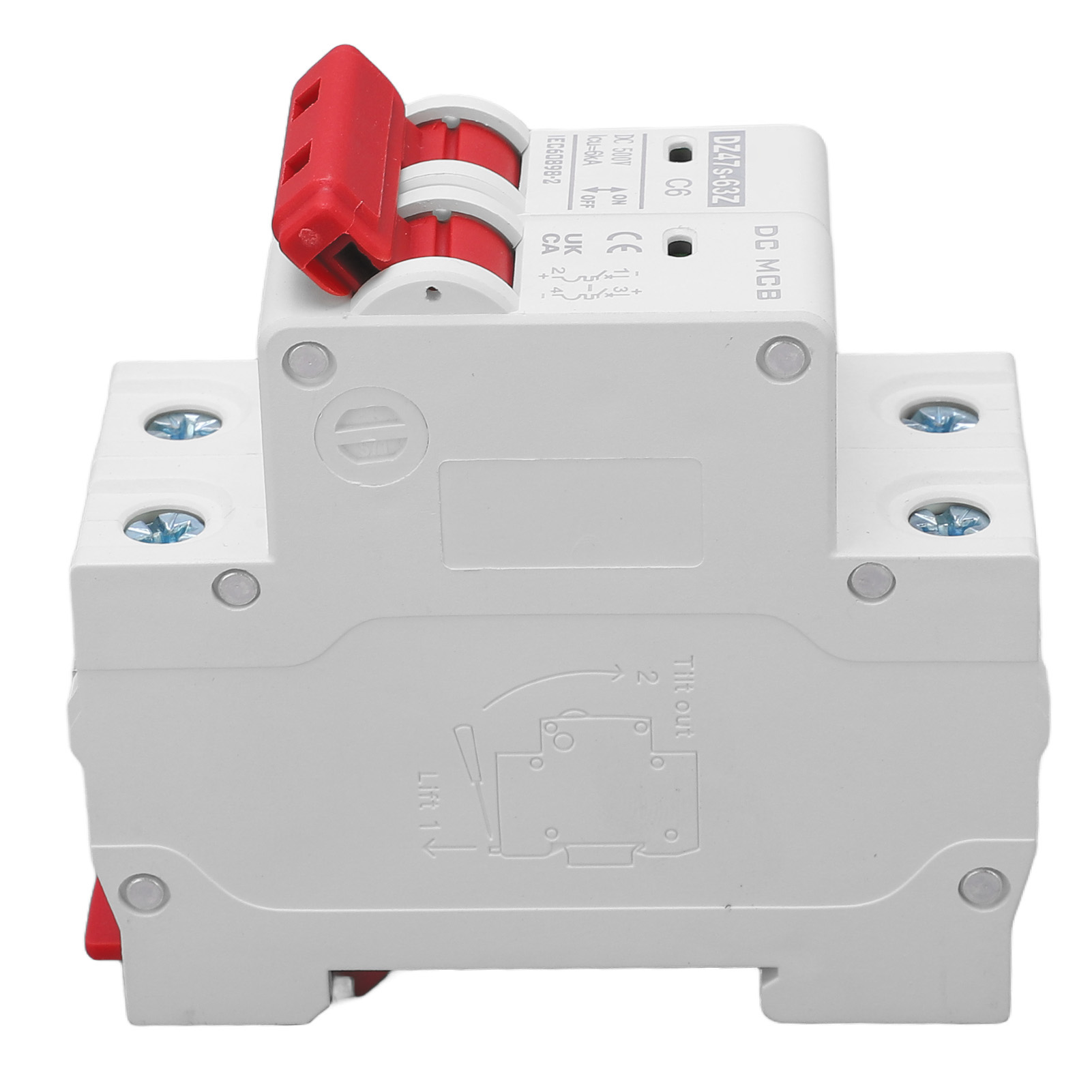 2-poliger Gleichstrom-leistungsschalter, Elektromagnetisch, Schnell Auslösend, Effiziente Lichtbogenlöschung, Miniatur-pv-leistungsschalter, 6 A, 500 V