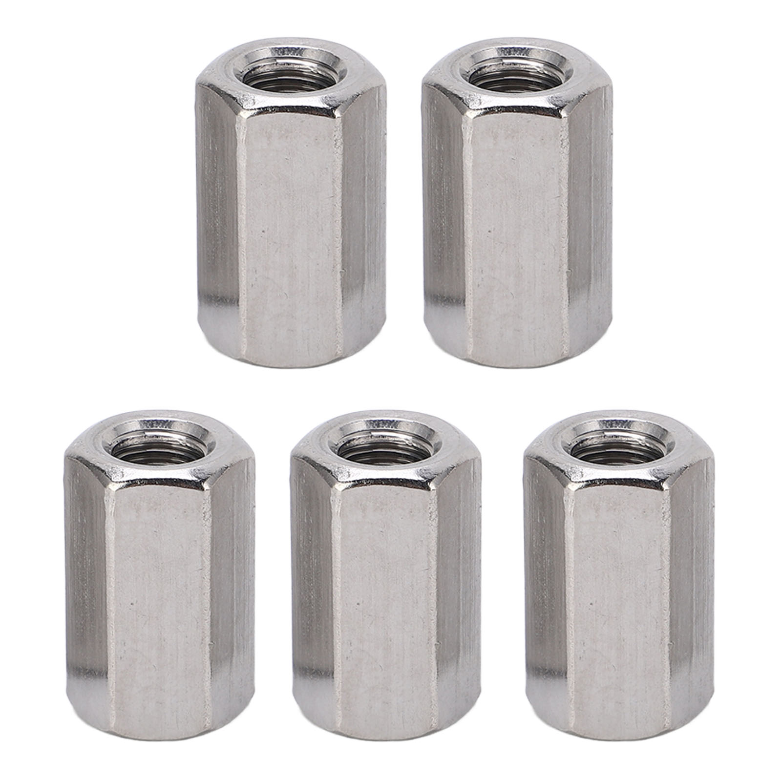 5 Stück Sechskant-kupplungsmuttern M10 X 1,5 17 L30 Mm, Rostfreie Edelstahl-verbindungsmuttern Für Gewindestangen