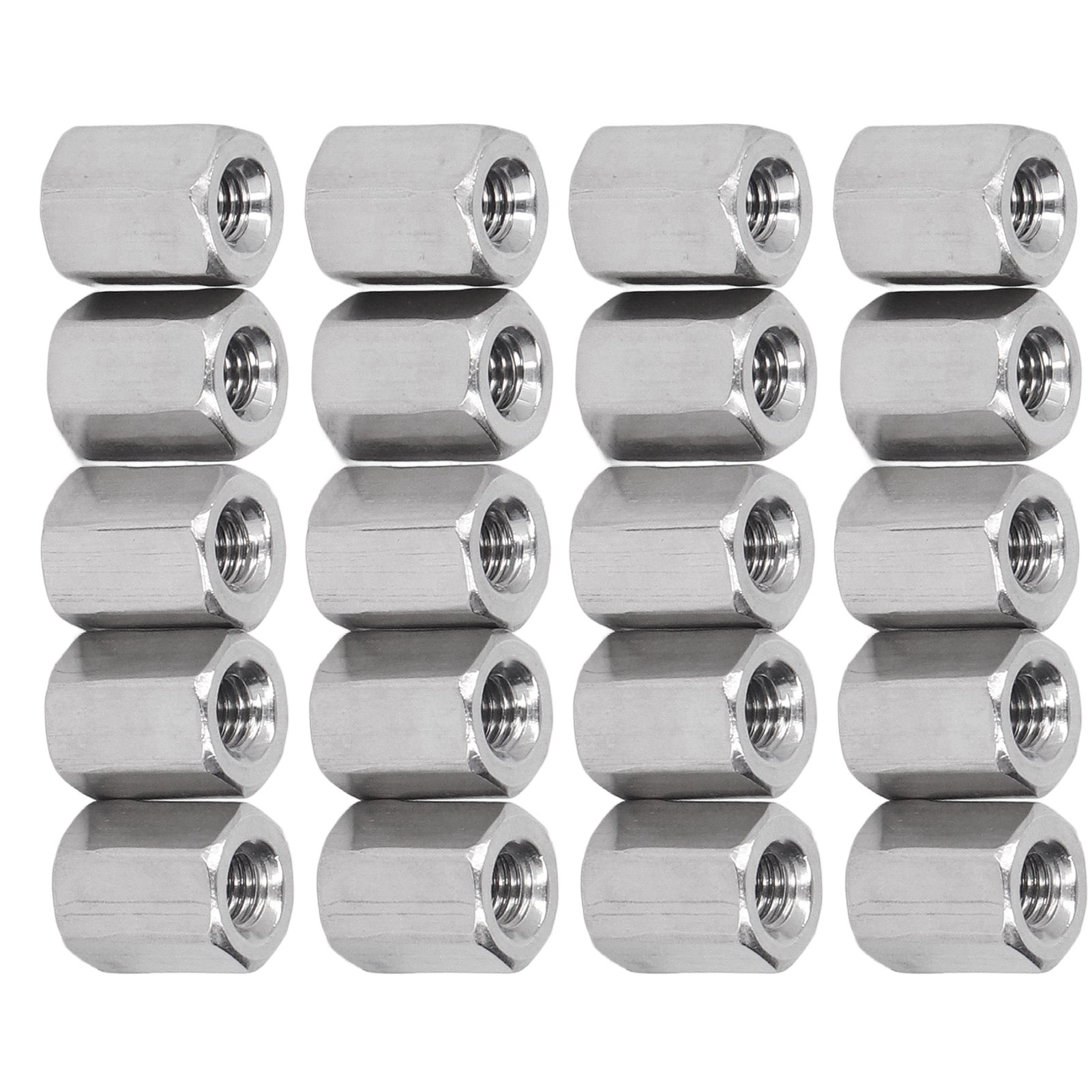 20 Stück Sechskant-kupplungsmuttern Aus Rostfreiem Edelstahl M4 X 0,7 8 L10 Mm, 6-seitige Verbindungsmuttern Für Die Montage
