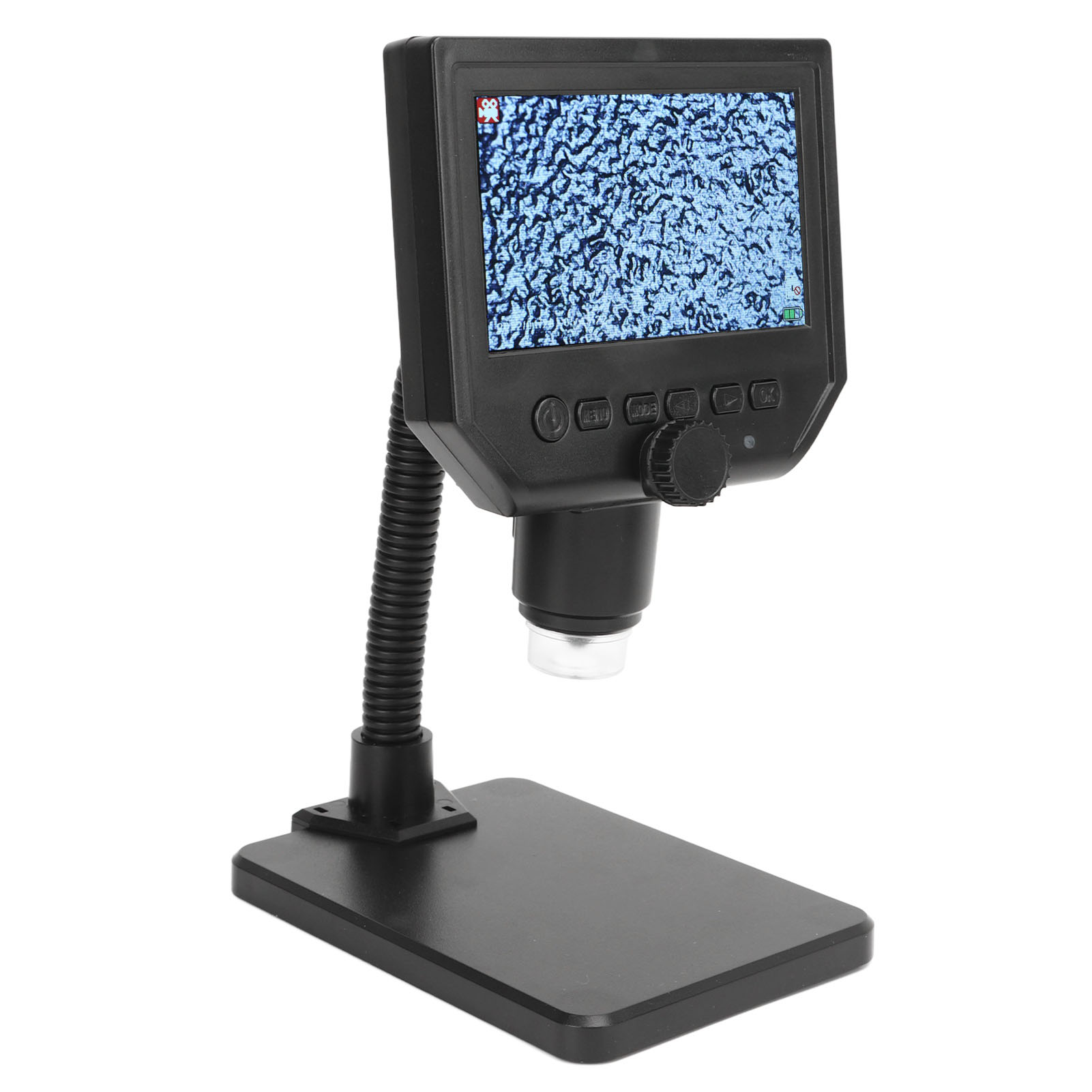 Digitales Mikroskop Mit 4,3-zoll-ips-bildschirm Für Hochauflösende, Klare Bilder, Inspektionsmikroskop, Eu-stecker (100–240 V)