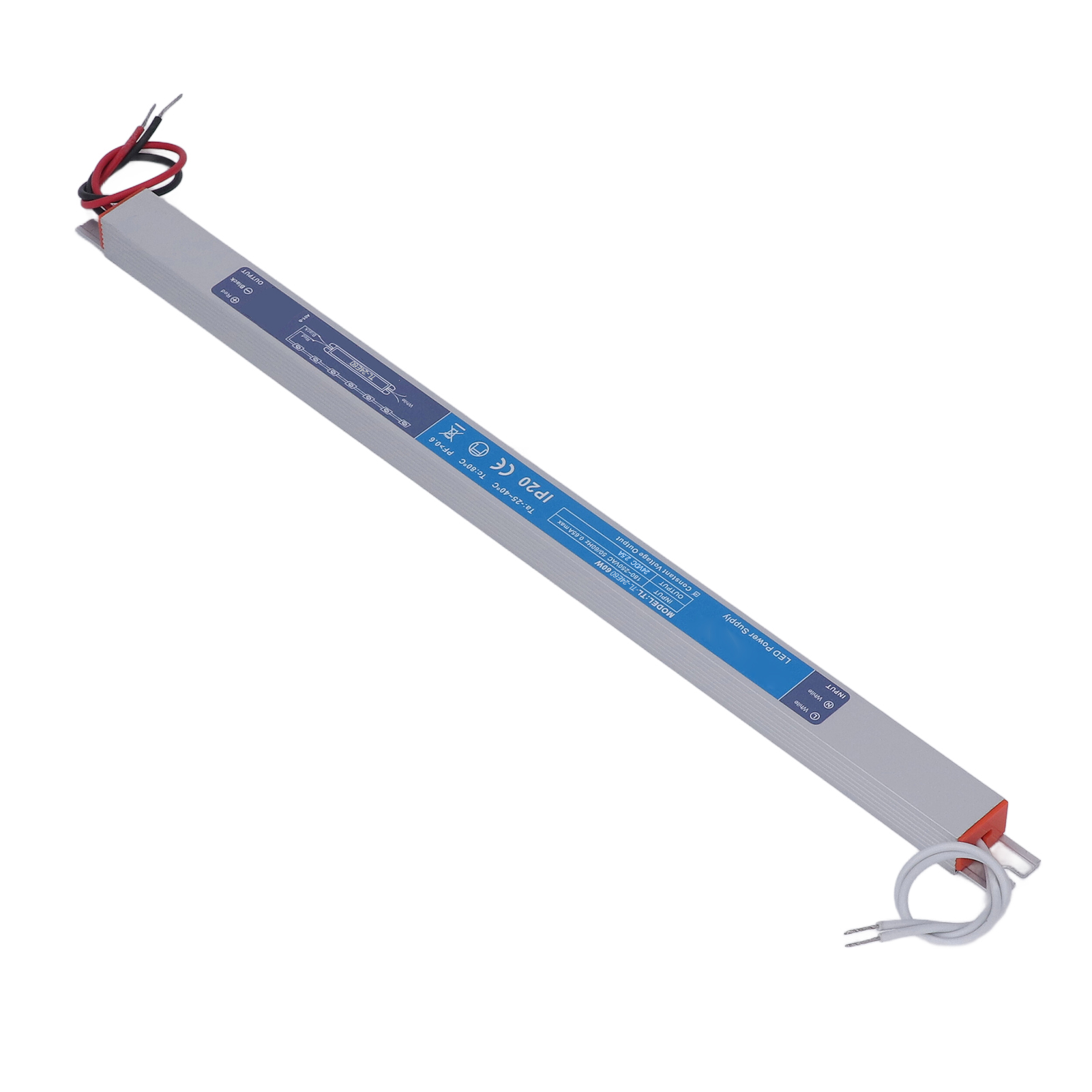 Led-transformator-treiber, Ultraflach, Konstantspannung, Aluminiumlegierung, 60 W, Led-netzteil, 180–250 V Ac, 24 V, 2,5 A