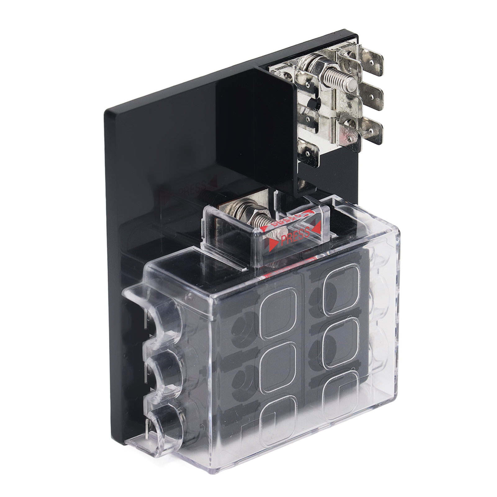 Flachsicherungskasten 6-wege Atc Ato Wasserdichte Blockplatine Mit Minuspol 12–36 V Dc Für Pkw, Wohnmobil, Anhänger, Lkw Und Transporter