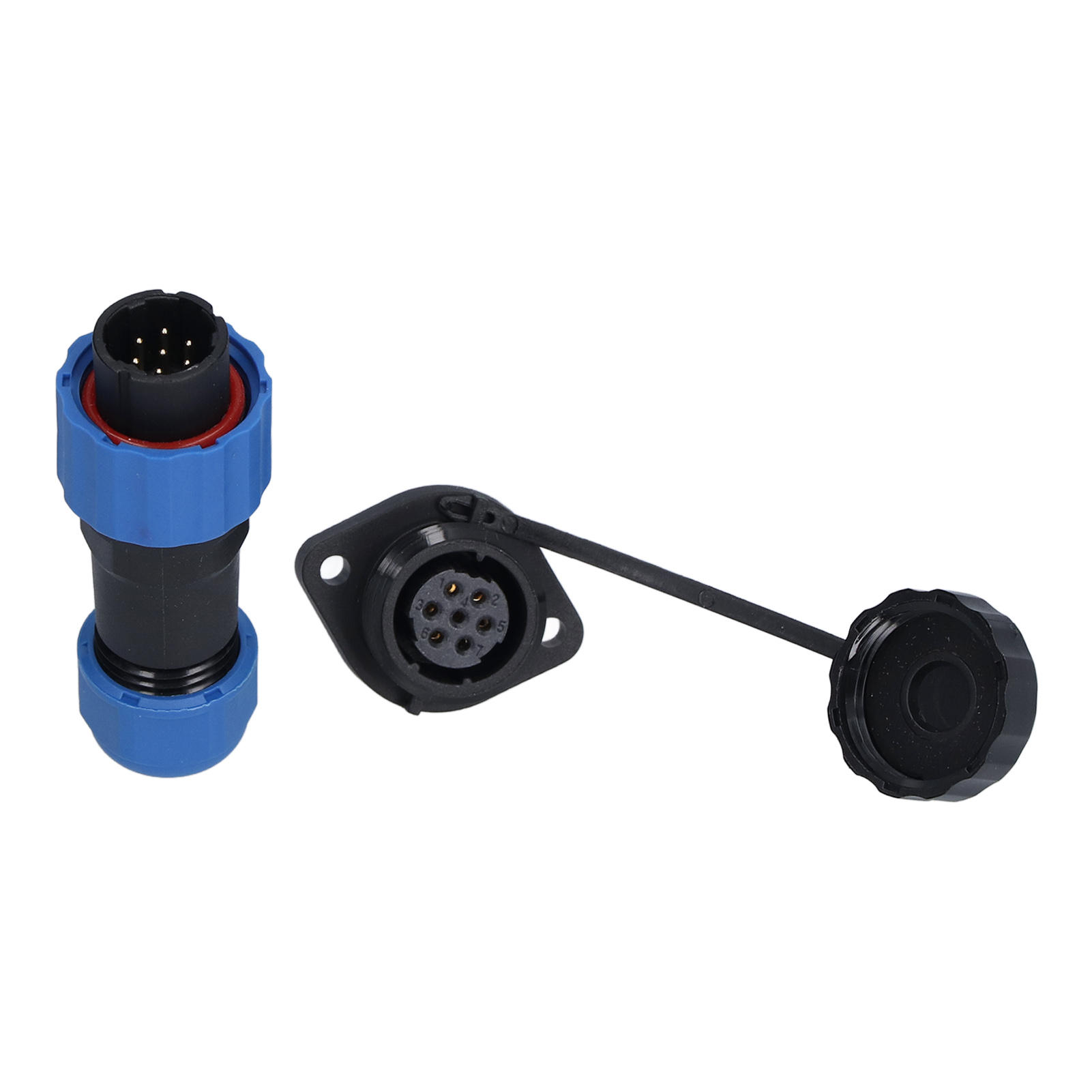 Sp16 Flansch-wasserdichter Luftfahrtstecker Ip68 Stecker Und Buchse Stoßverbinder Flansch-wasserdichter Stecker 7-adrig (250v 5a)