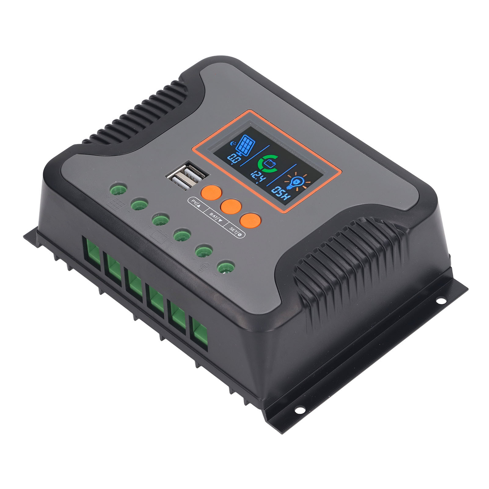Pwm-solar-laderegler 80 A 12 V 24 V 36 V 48 V Mit Zwei Usb-anschlüssen Und Lcd-display Zum Laden Von Akkus