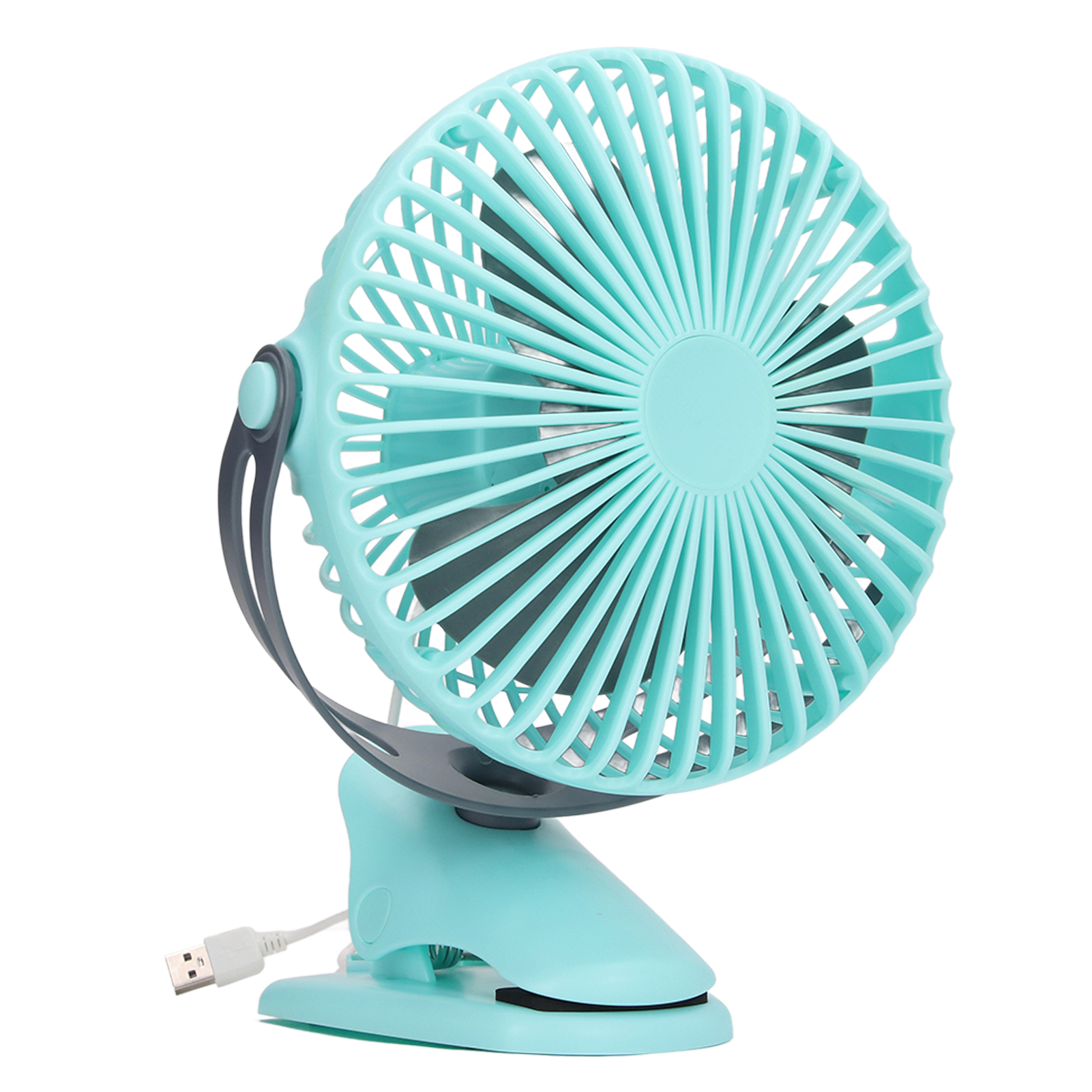 Tragbarer Solarventilator Mit Clip Und Usb-anschluss, Kleiner Tischventilator Für Drinnen Und Draußen, Blau