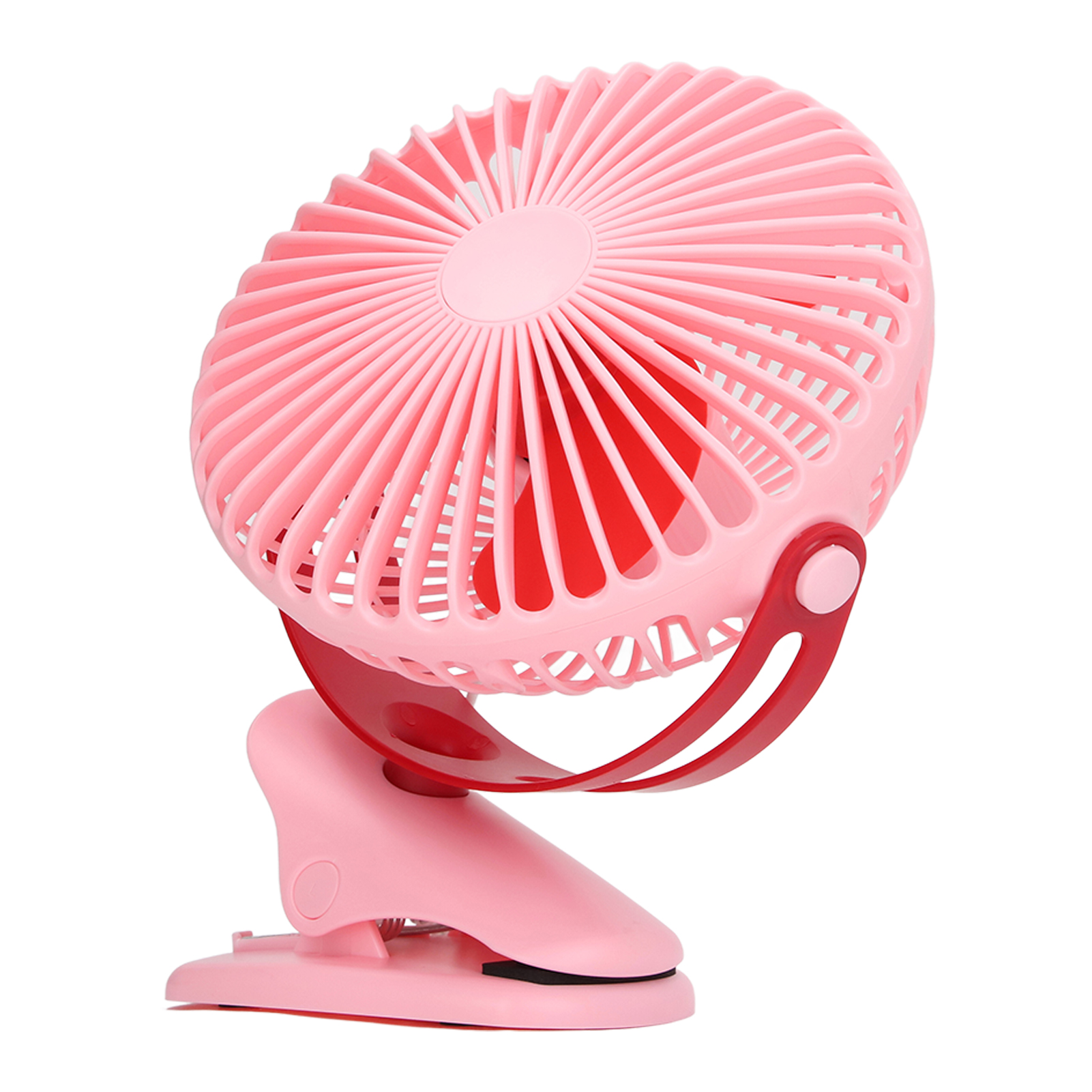 Tragbarer Solarventilator Mit Clip Und Usb-anschluss, Kleiner Tischventilator Für Drinnen Und Draußen, Pink