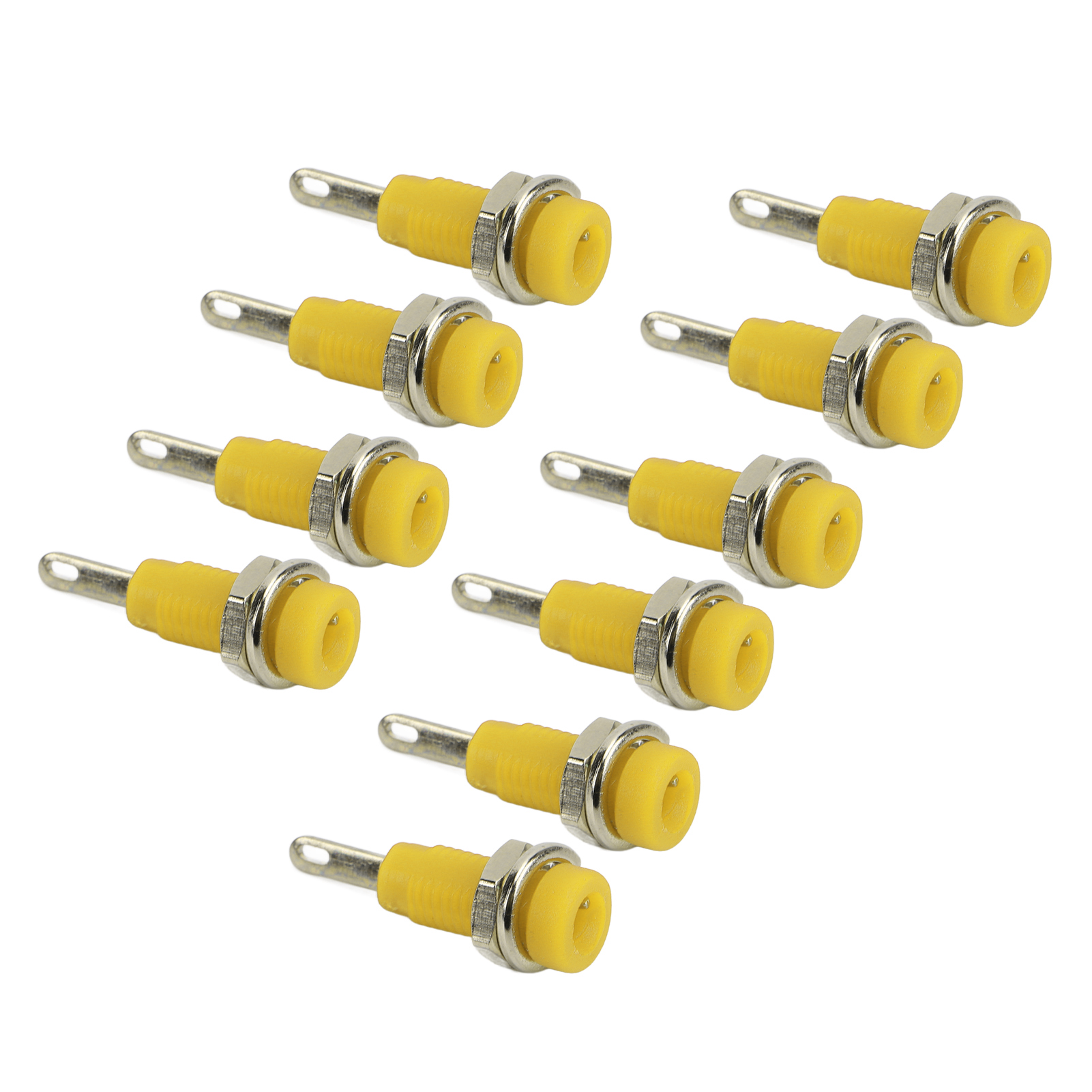 10 Stück J.40003 2-mm-bananenbuchsen-verlängerungsstecker-adapter Für Elektronische Instrumente, Gelb