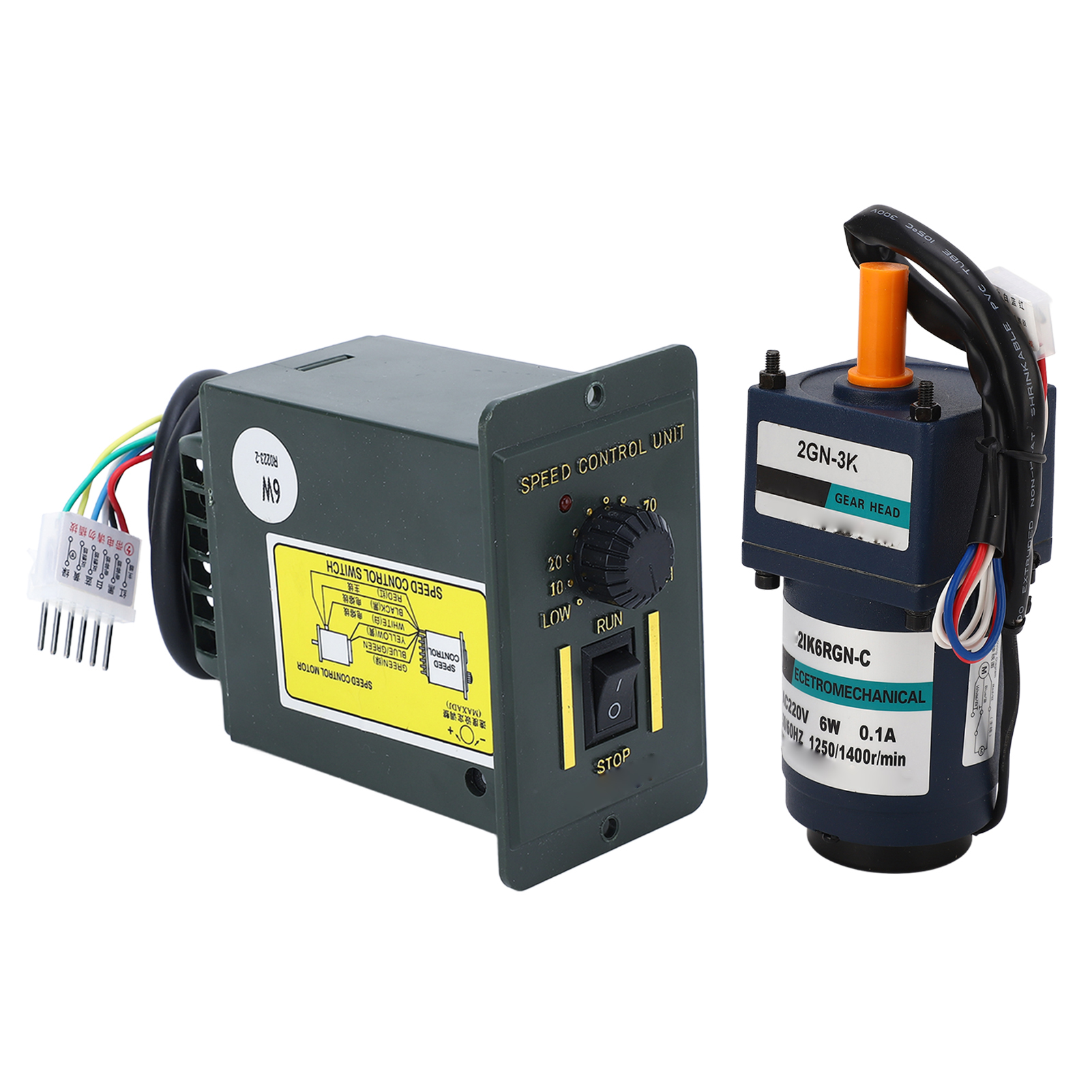 Ac220v Getriebemotor Mit Steuerung, Einphasen-drehzahluntersetzungsgetriebe, Drehzahlvariabler Motor, 1400 U/min, 6 W