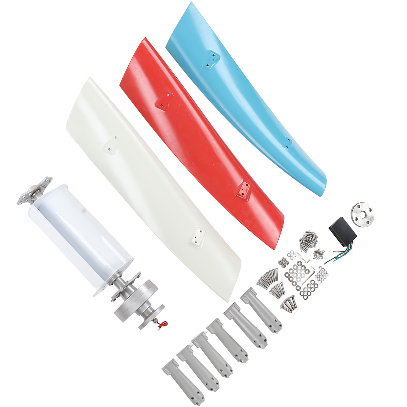 Vertikaler Windgenerator 100w Weiß Rot Blau 3-blatt Aerodynamik Windgenerator 12v