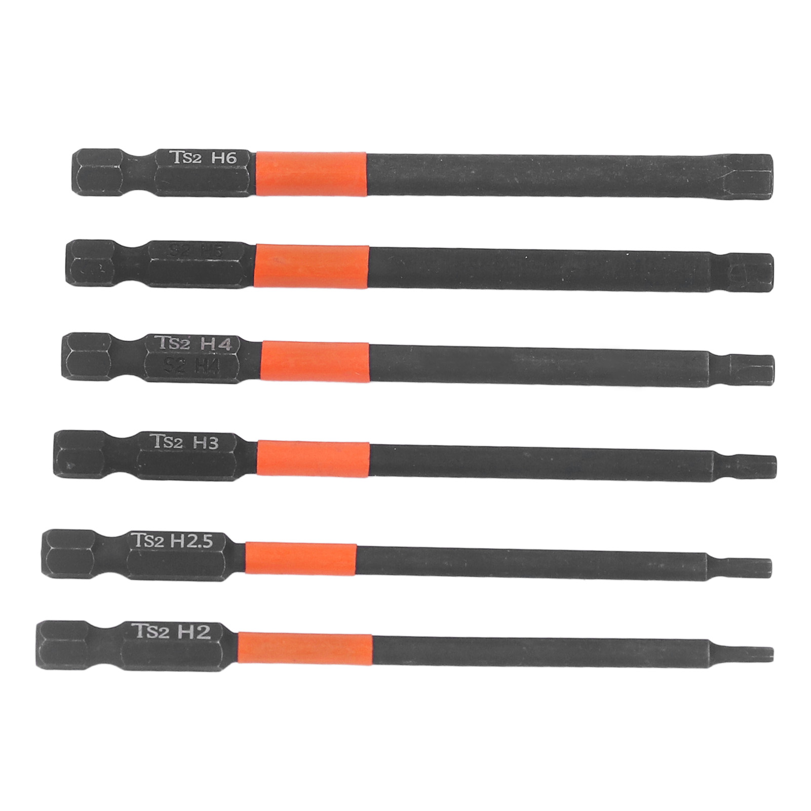 6-teiliges Set Mit Elektrischen Schlagschraubern, Kreuzbohrern, Starken Magneten Und Schwarzen 1/4-zoll-sechskantschaft-schraubendreherbits