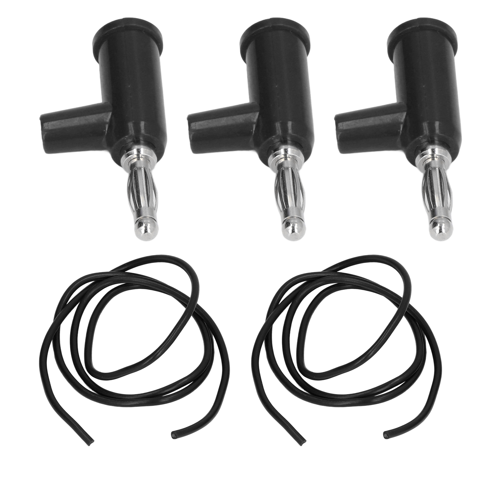 10-teiliges Bananenstecker-prüfleitungsset (4 Mm Bananenstecker, 1 Mm² Prüfleitungen) Für Elektrische Prüfungen, Schwarz