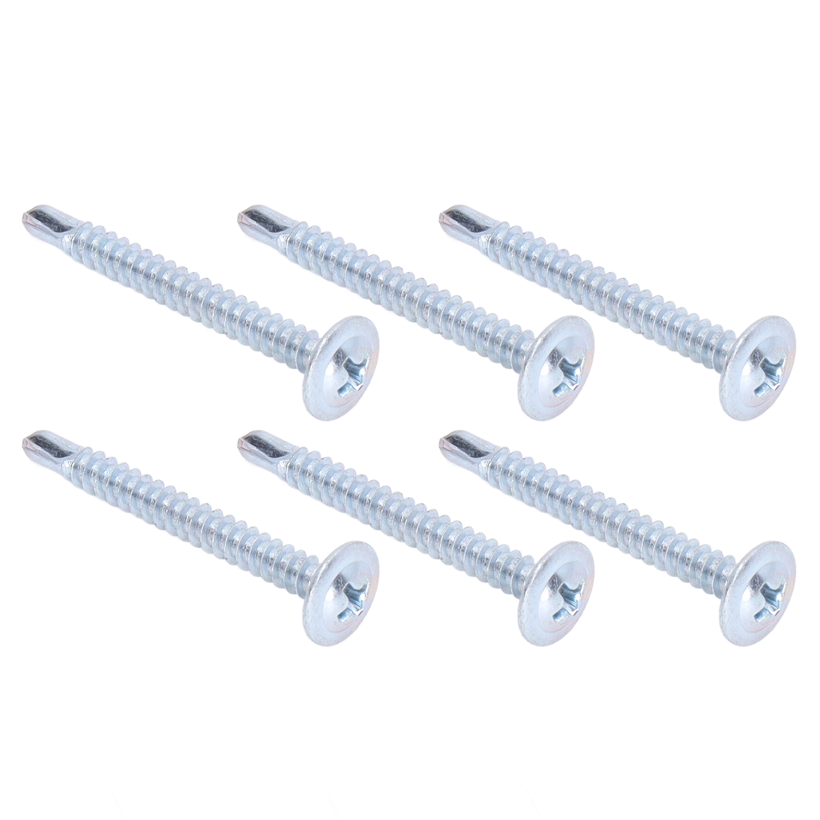 50 Stück 4,2 X 38 Mm Selbstbohrende Schrauben Mit Rundkopf, Verzinkter Kohlenstoffstahl, Unterlegscheiben Für Heimwerkerarbeiten