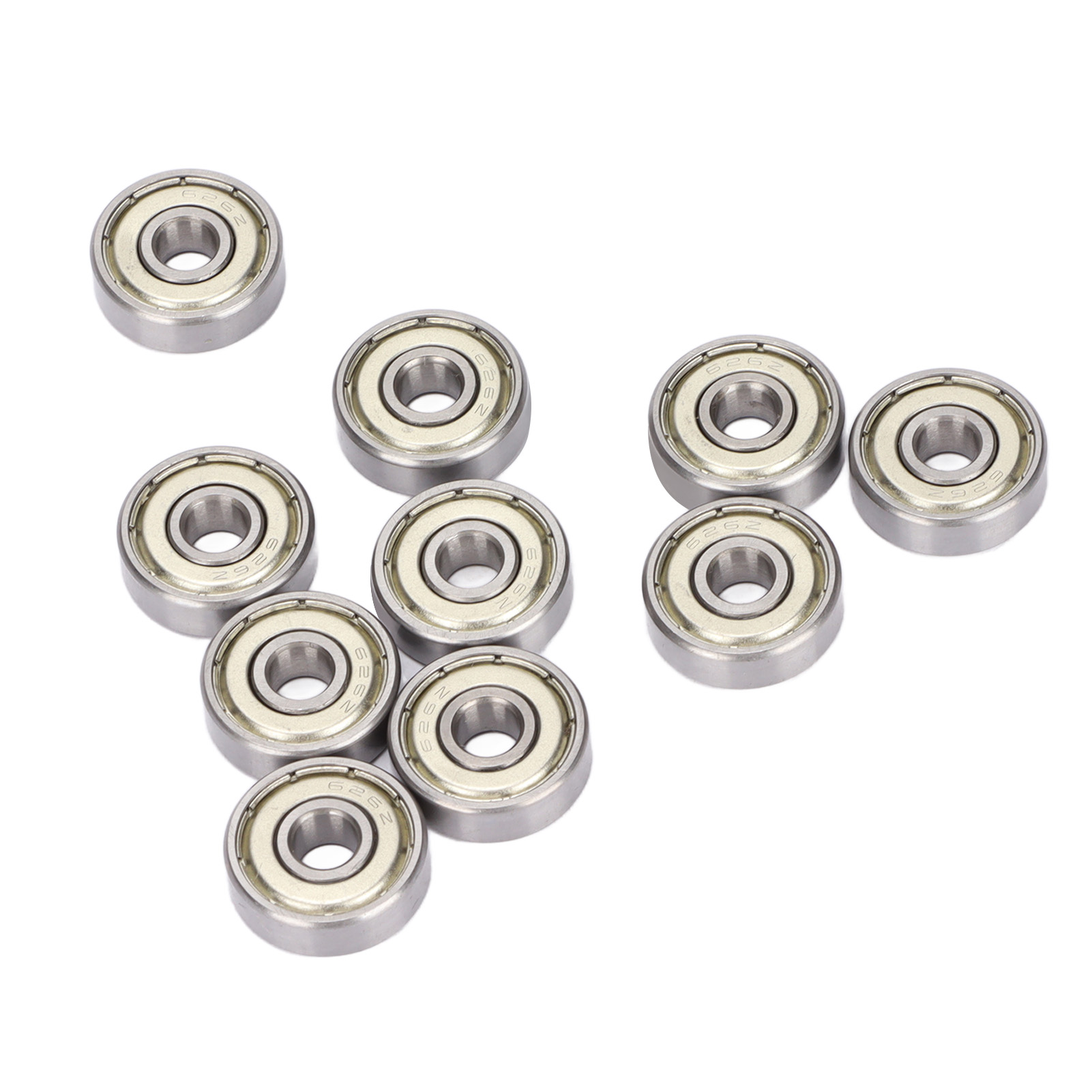 10 Stück Rillenkugellager, Doppelt Abgedichtet, Stahl, 626z, 6 Mm Innendurchmesser, 19 Mm Außendurchmesser, 6 Mm Wandstärke