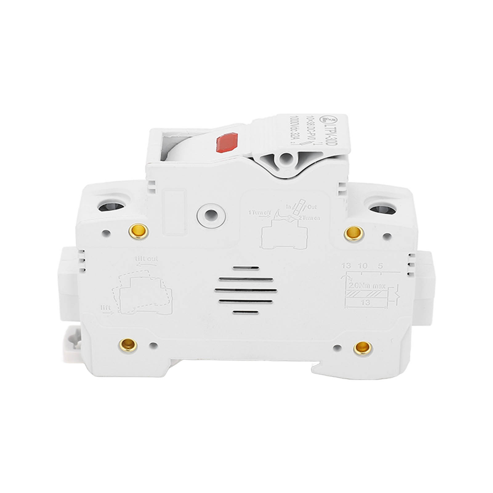 Dc-sicherungshalter 1p 32a Din-schienenmontage, Flammhemmend, Pv-sicherungssockel Mit 20a 10x38mm Sicherung, 1000vdc, Mit Beleuchtung