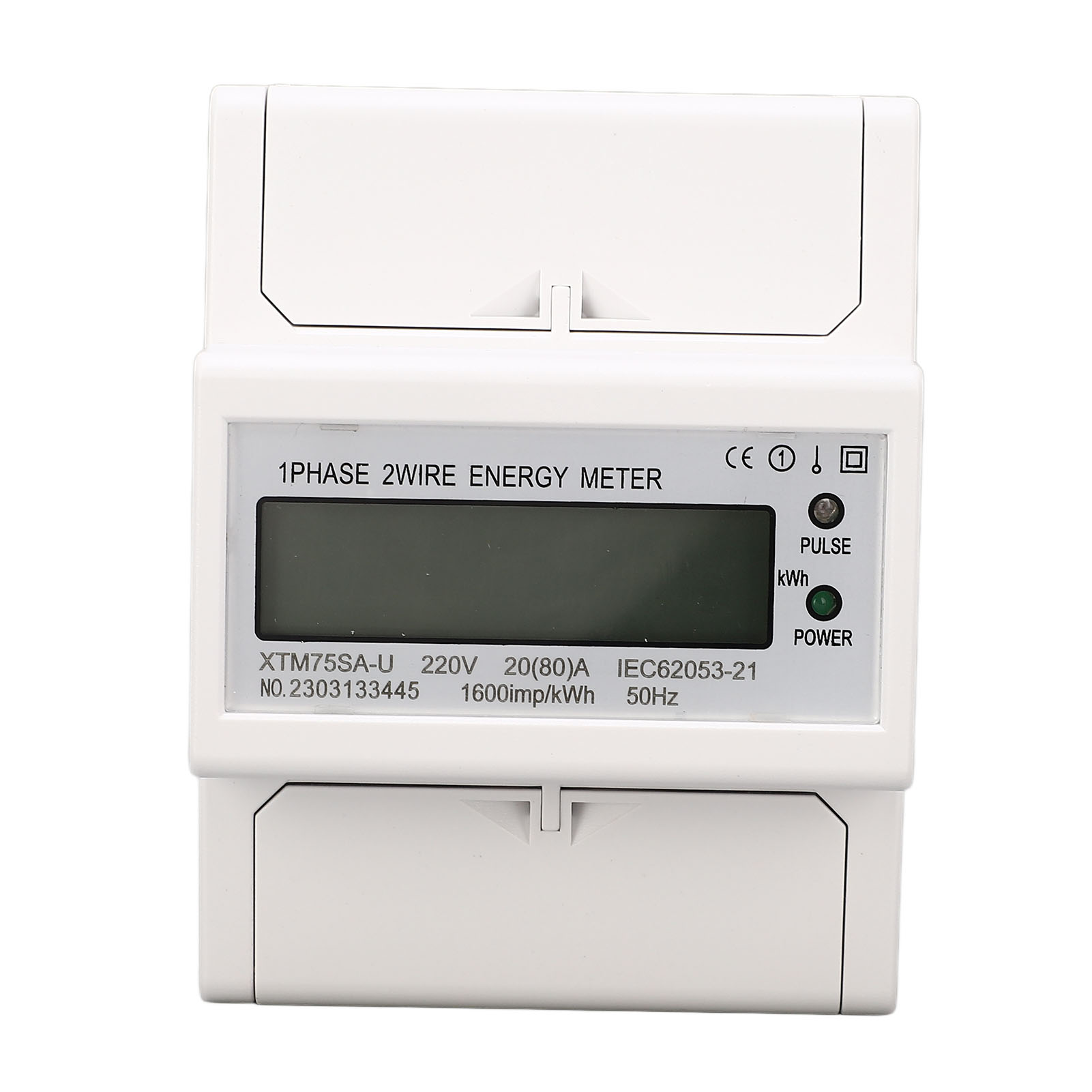 Stromverbrauchsmesser, Strom- Und Spannungsmesser, 1-phasig, 4-polig, Lcd-anzeige, Din-schienenmontage