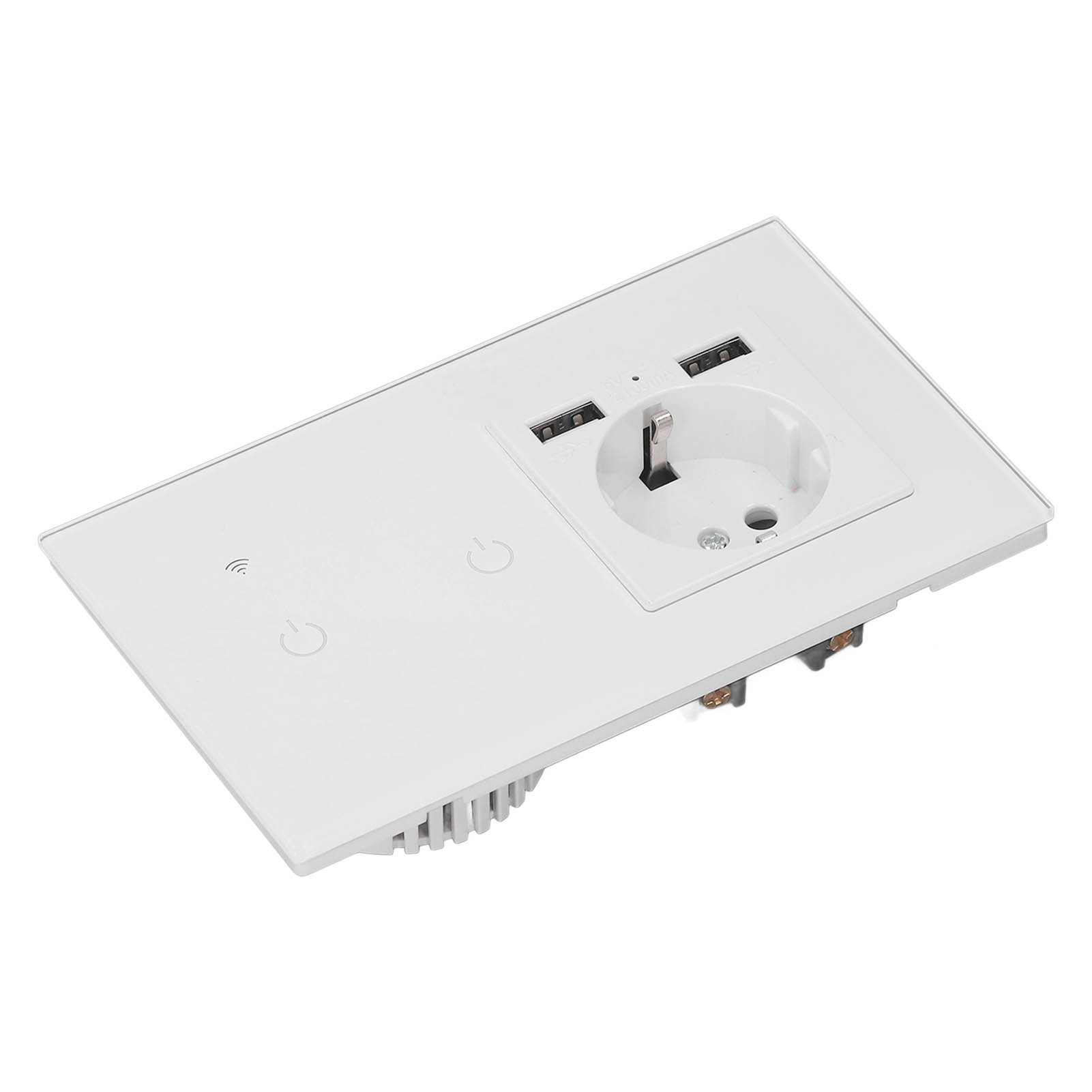 Intelligenter Wlan-schalter Mit Zwei Usb-unterputzsteckdosen, App-sprach- Und Touch-steuerung, Eu-standard Ac100–240 V