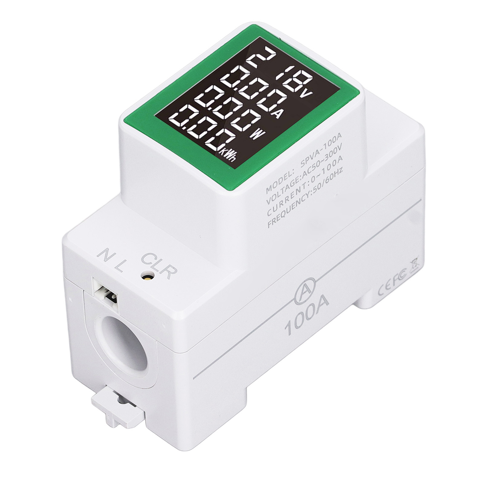 Digitaler Energiezähler, Einphasig, Stromverbrauchsanzeige, Wechselstrom 50–300 V, 0–100 A, Voltmeter, Amperemeter, Multimeter