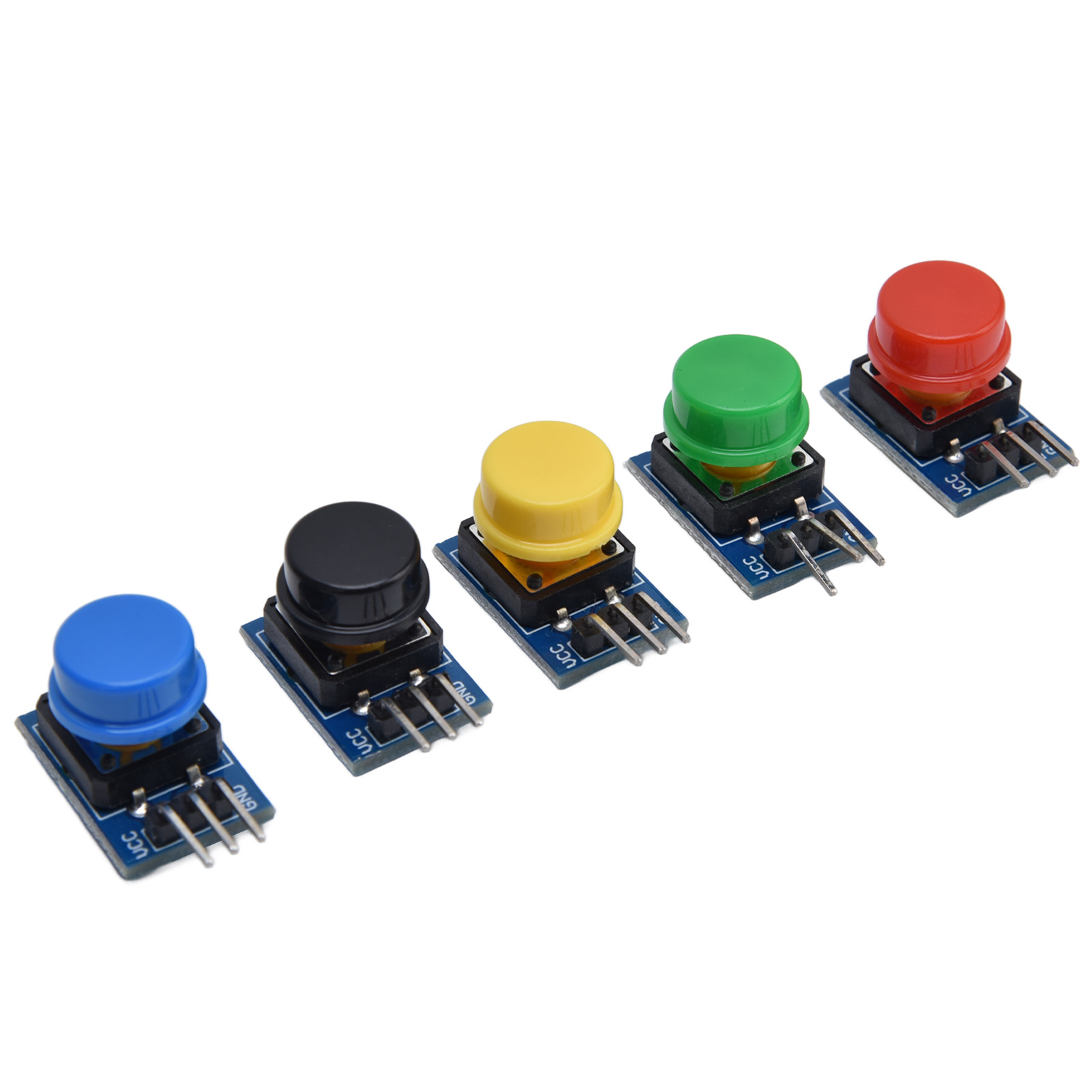 5-teiliges Tastenmodul, Große Druckschalterplatine Mit Farbigen Abdeckungen, Elektronische Bausteine