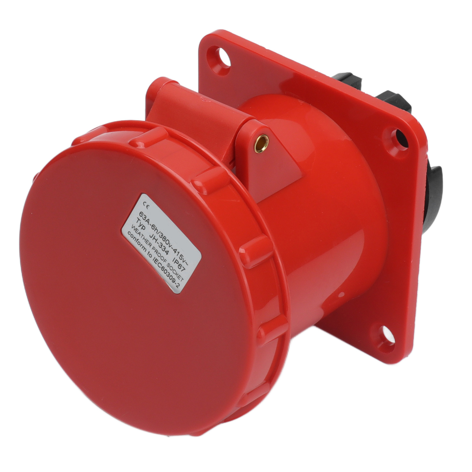 Wasserdichter Industriestecker, 4-polig, Staubdicht, Luftfahrtsteckdose, 380–415 V, 63 A, 3p+e, Ip67