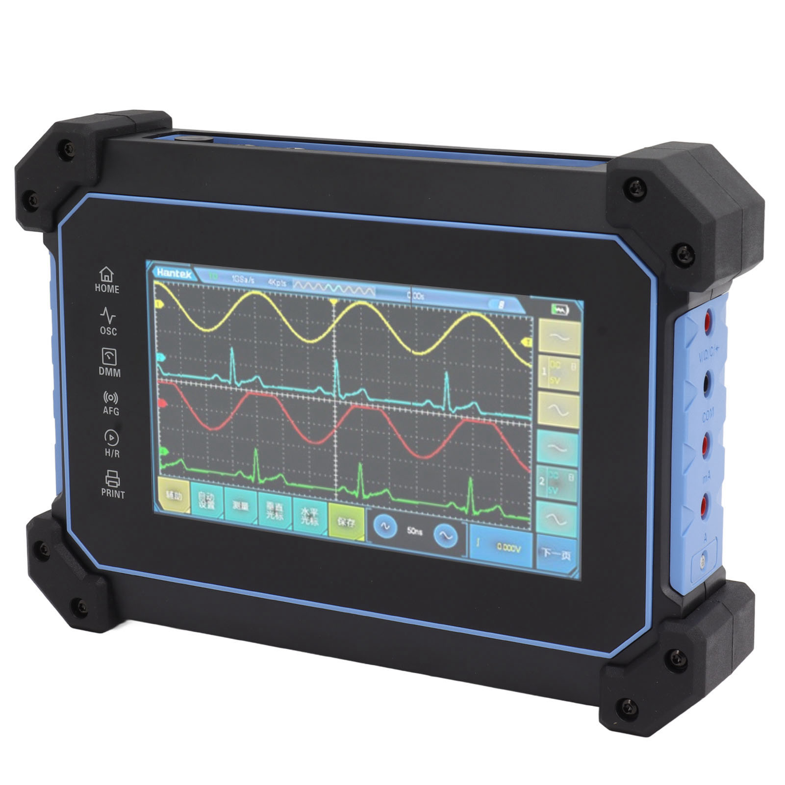 Hantek Oszilloskop-set, 2 Kanäle, Handgerät, 110 Mhz Bandbreite, 250 Msa/s Abtastrate, Touchscreen, To1112d, Ac 100–240 V, Eu-stecker