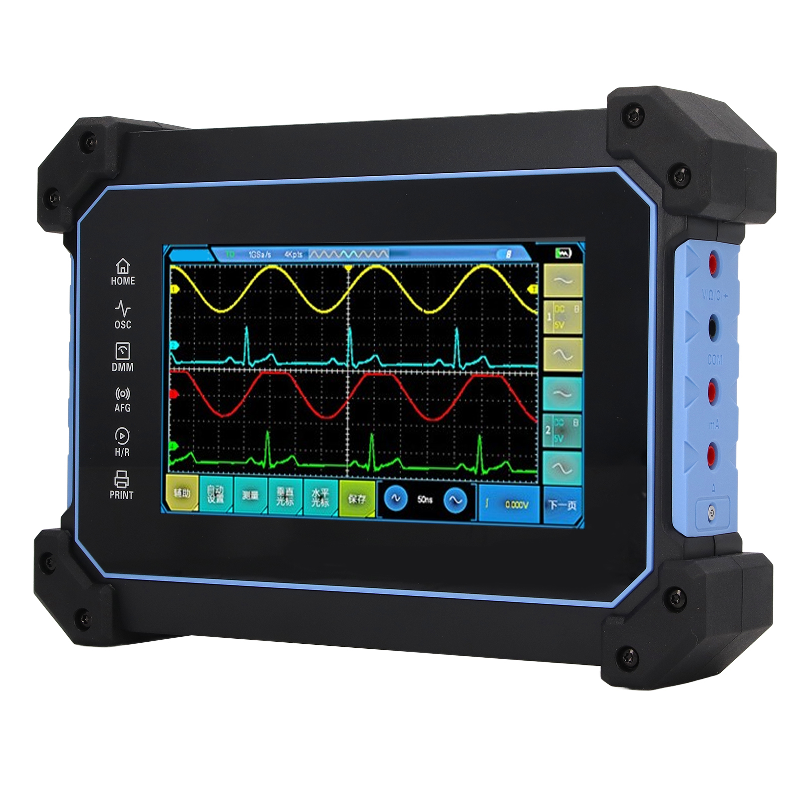 Hantek Digitales Tablet-oszilloskop, Multifunktionaler Touchscreen, 4 Kanäle, 250 Mhz, Ac 100–240 V, Eu-stecker
