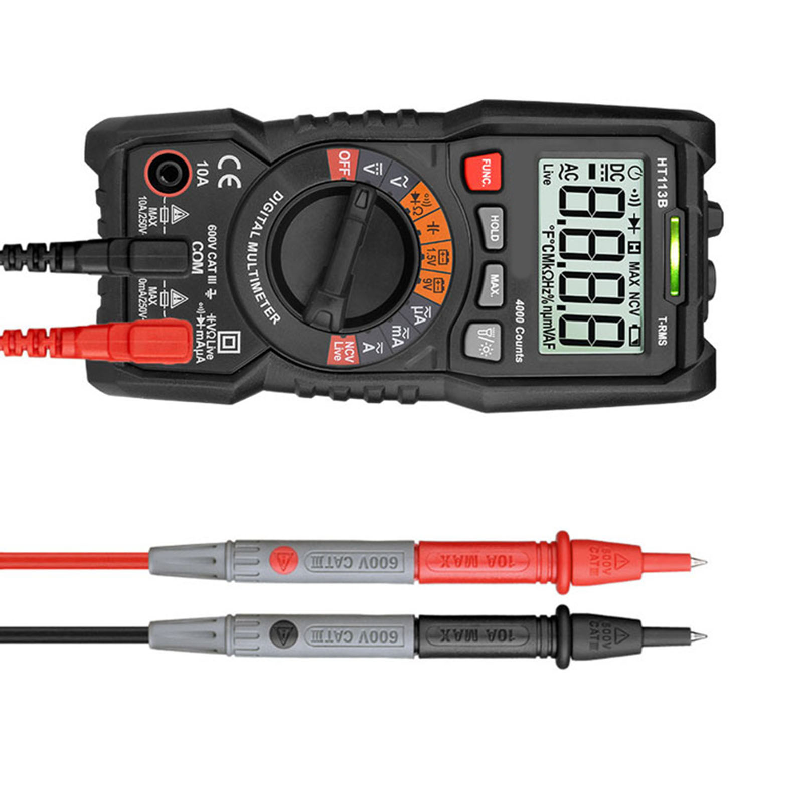Multimeter-tester Mit Digitalanzeige, Intelligentes Multifunktionsmessgerät, Hohe Genauigkeit, Automatische Bereichswahl, Handgerät Ht113b (englisch)