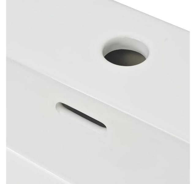 vidaXL Waschbecken mit Hahnloch Keramik Weiß 76x42,5x14,5 cm 142348