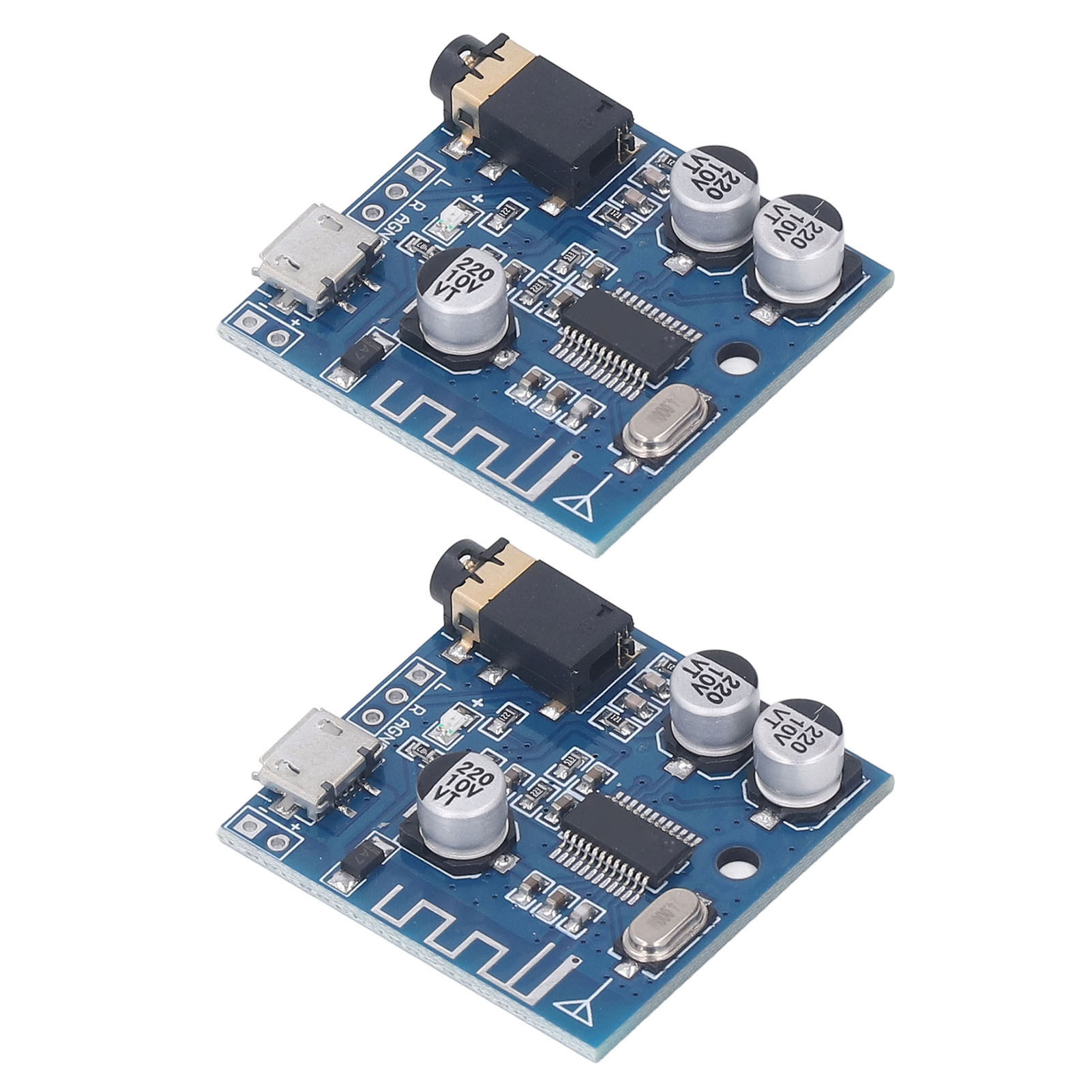 2 Stück Mp3-bluetooth-audiomodule Mit Usb-5p-schnittstelle, Diy-autolautsprecherplatine, Dc 3,7–5,5 V