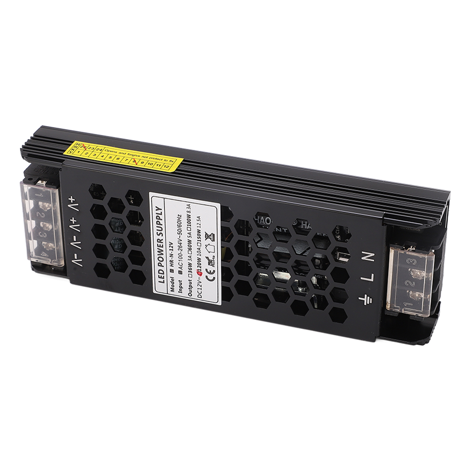 Led-treiber 120 W Dc12 V, Hohlgehäuse, Schnelle Wärmeableitung, Konstantspannungs-netzteiladapter Ac100–264 V