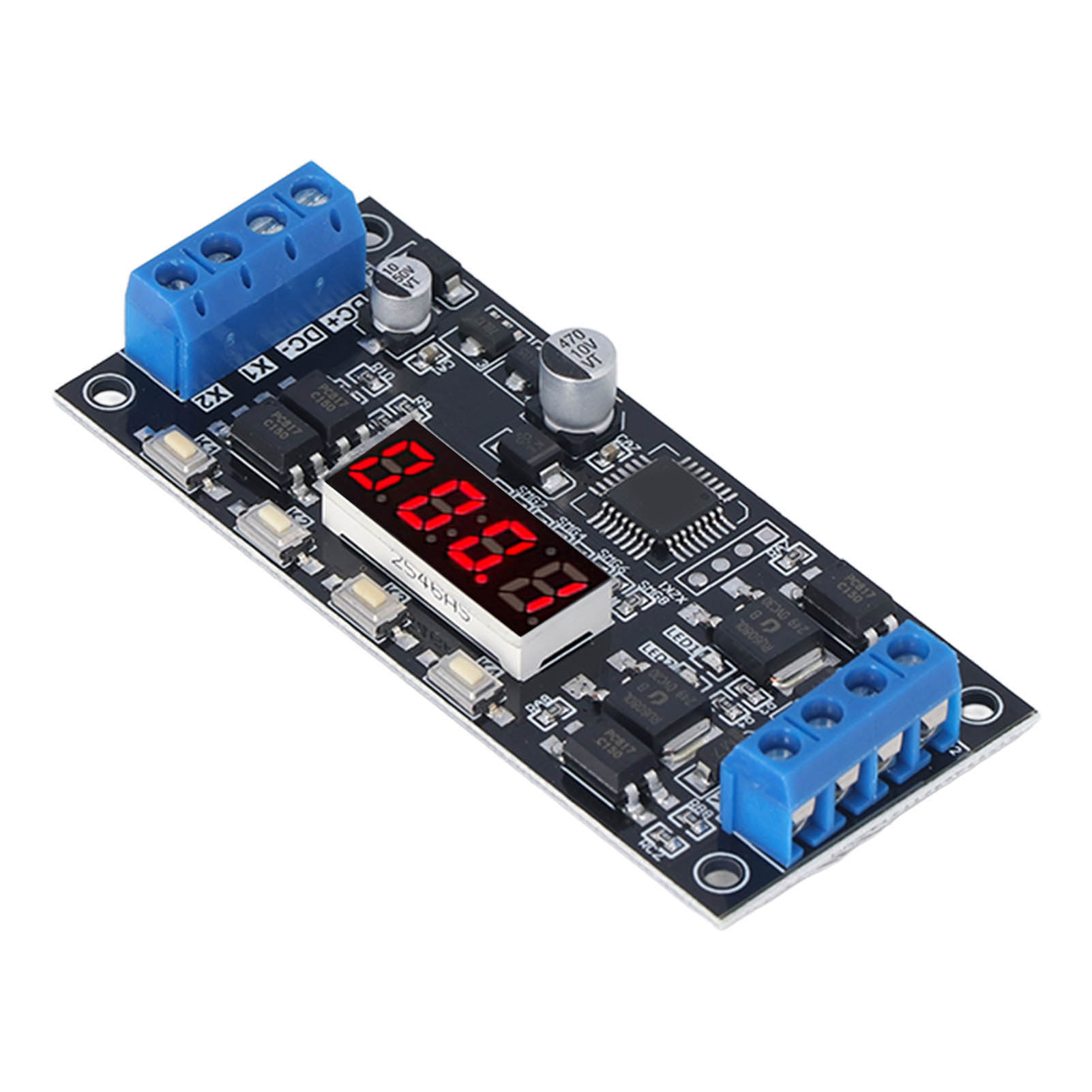 Timer-modul-trigger 2-wege-multifunktions-schwarzer-einstellbarer-verzögerungs-timer-schalter Dc7‐30v