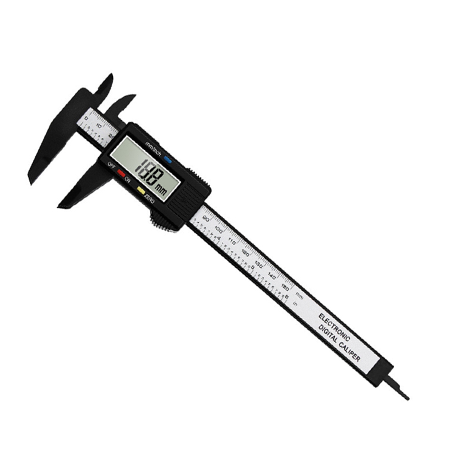 Schwarzer Elektronischer Digimatic-messschieber Mit Stabilem Lcd-display Und Klarer Ablesbarkeit, Einfacher Betrieb, Hohe Festigkeit, 0–150 Mm