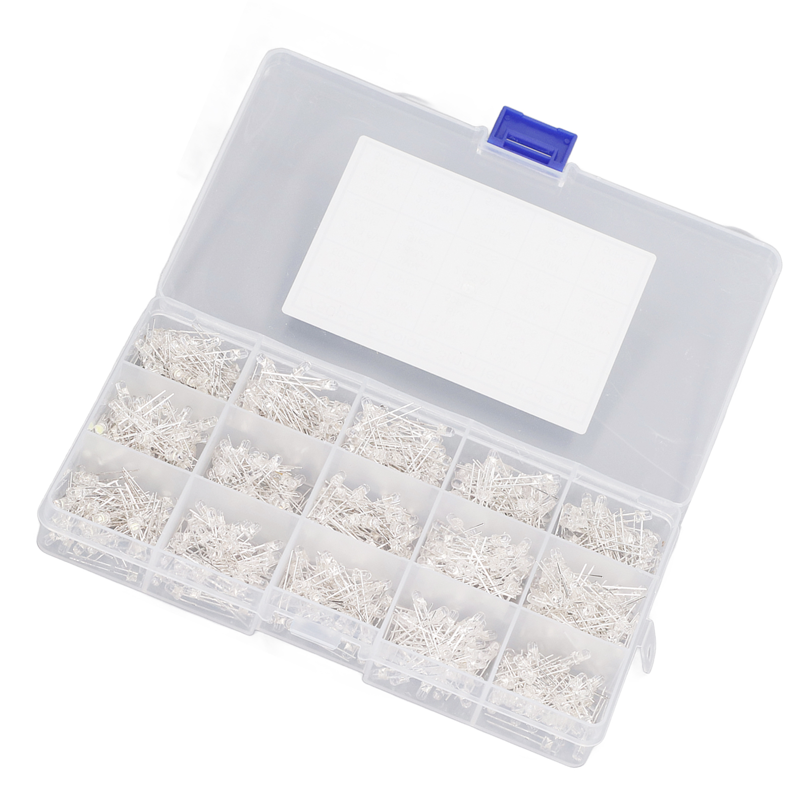 750 Stück Klare 3-mm-leds (rot, Gelb, Blau, Grün, Weiß) Mit Aufbewahrungsbox