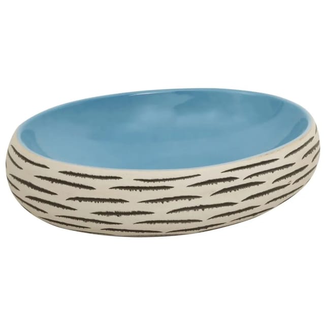 vidaXL Aufsatzwaschbecken Mehrfarbig Oval 59x40x15 cm Keramik 155085