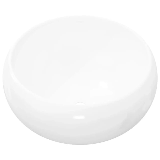 vidaXL Waschbecken Rund Keramik Weiß 40 x 15 cm 142340