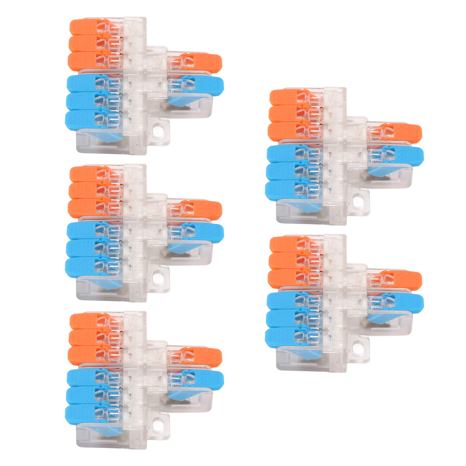 5 Stück 2-in-6-out-drahtverbinder Aus Kupfer, Leiterquerschnitt 0,5 Bis 6 Mm², Für Motoren Und Maschinen, 41 A, 450 V