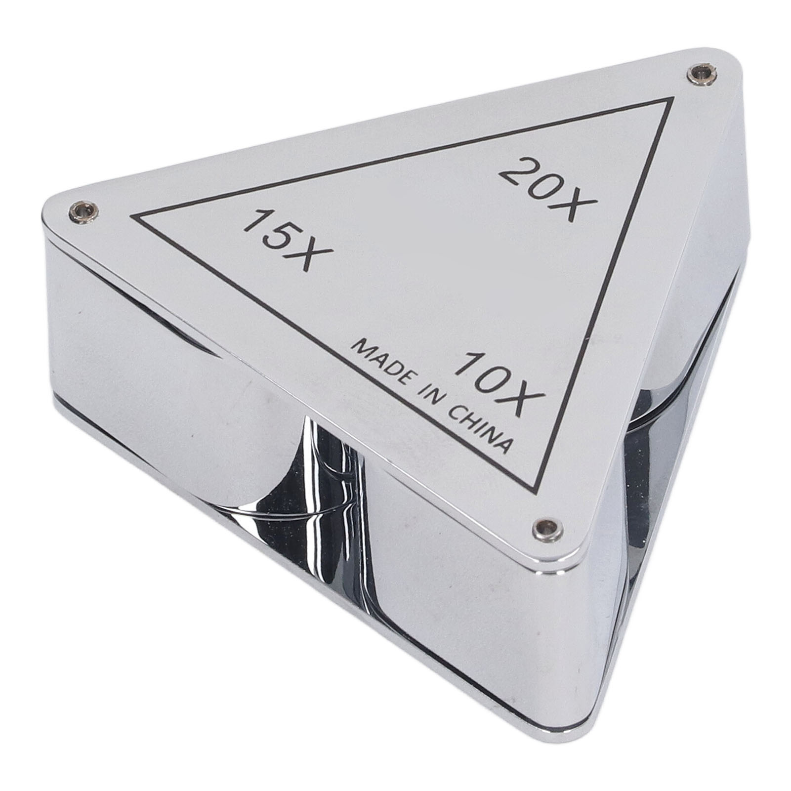 3-linsen-taschenlupe, Faltbar, Juwelierlupe, 10x, 15x, 20x Vergrößerung, Schmuckidentifizierungslupe, Zinklegierung, Metall, Silber